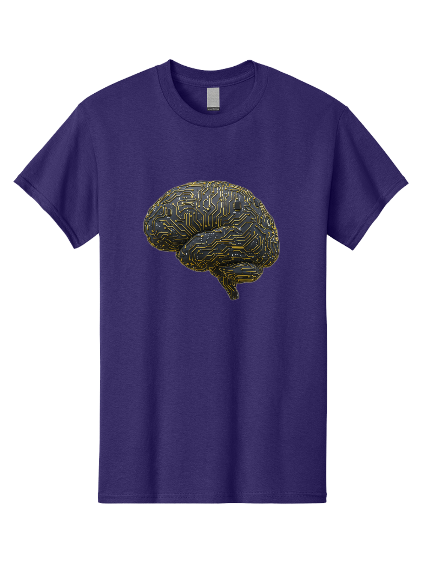 Circuit-Brain Men'S Graphic Tee, 100% Cotton, Comfortable Casual Summer Wear, Machine Washable, Human Brain, Circuit Board, Artificial Intelligence, Neural Networks, Cognitive Computing, Machine Learning, Futuristic Technology Baa319