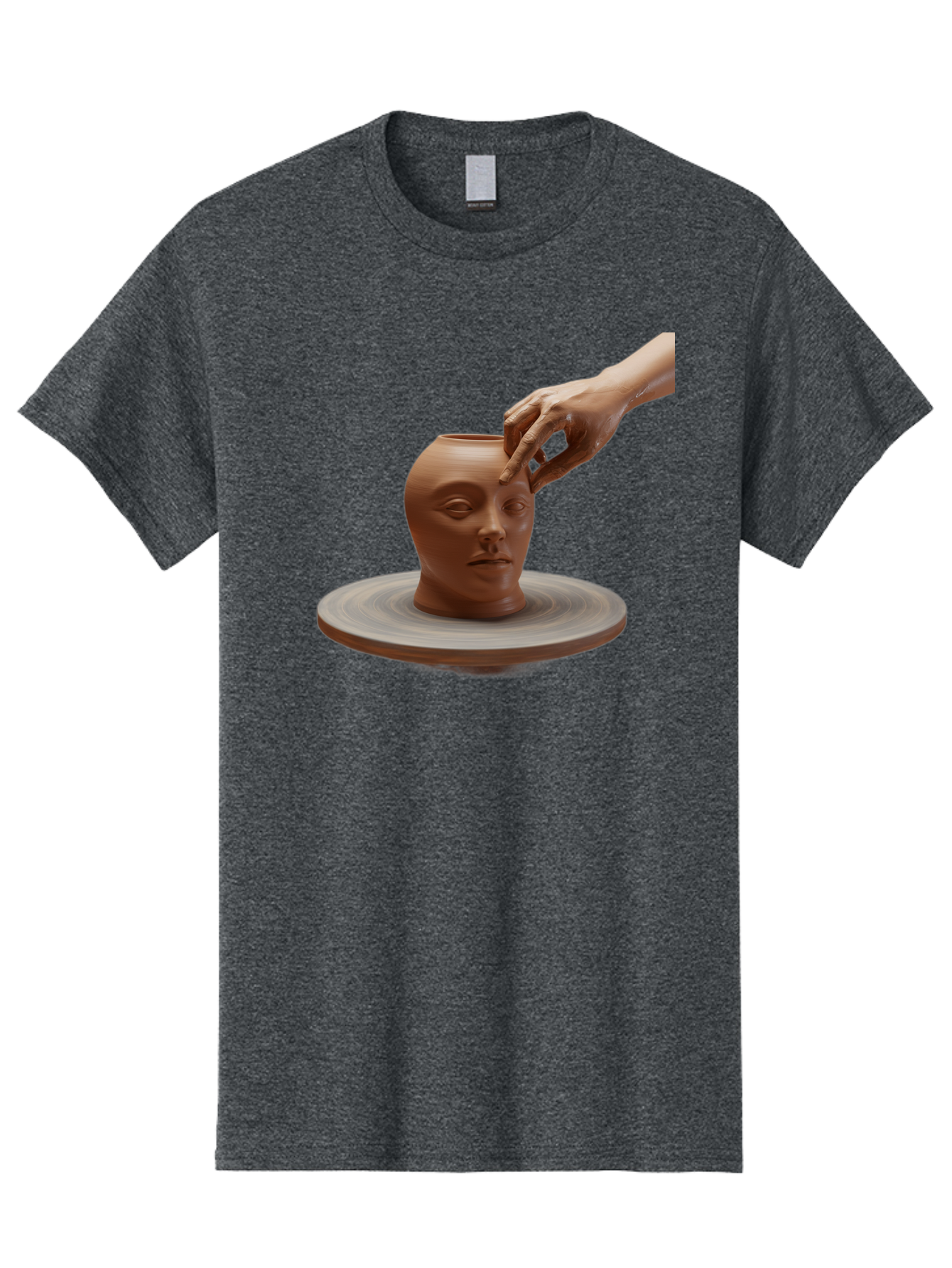 Clay-Head-Vessel Men'S Graphic Tee, 100% Cotton, Comfortable Casual Summer Wear, Machine Washable, Clay Head Vase, Pottery Wheel, Creative Process, Handmade, Artisanal Craft, Shaping Clay, Artistic Expression, Creative Art Baa323