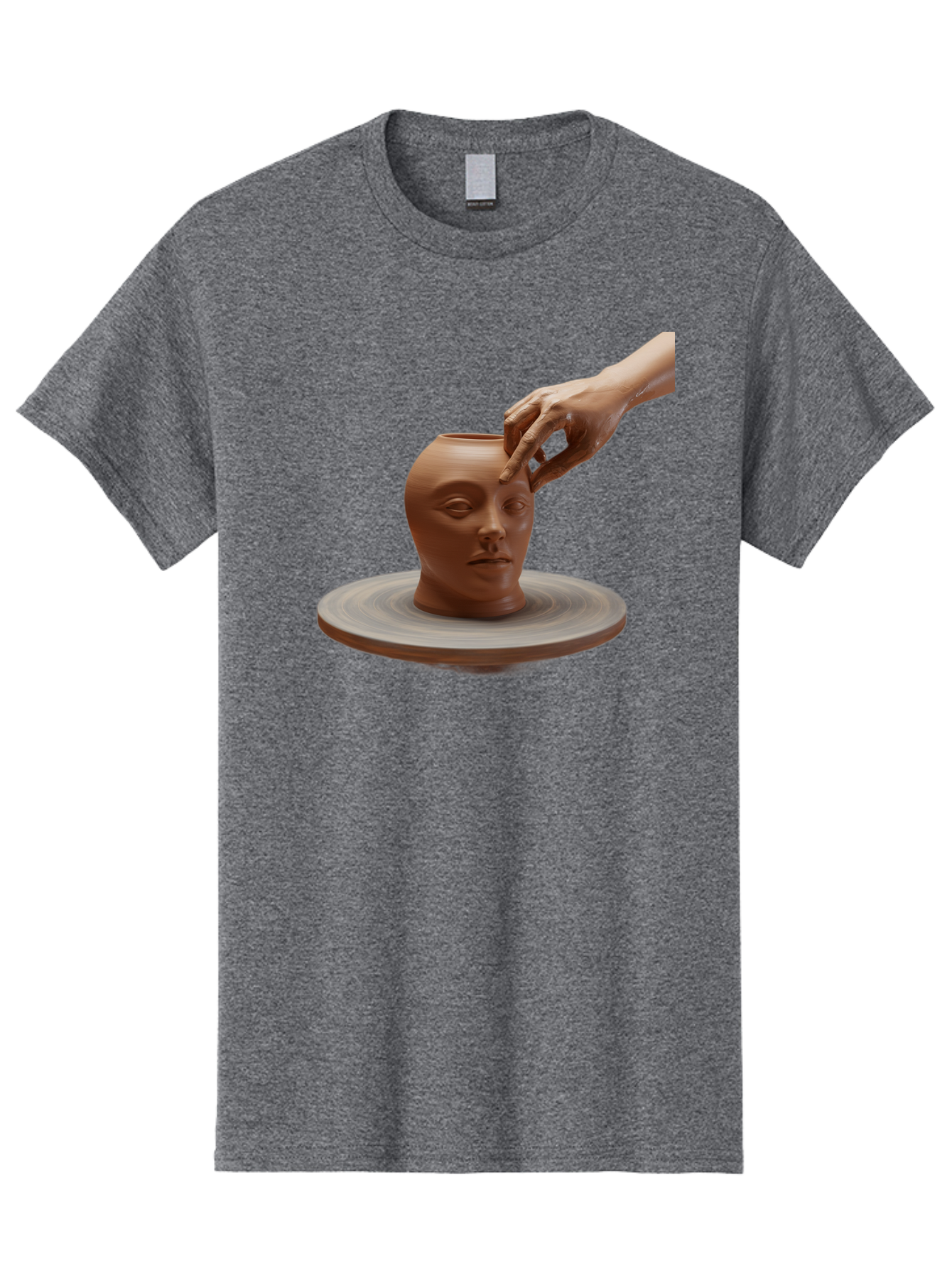 Clay-Head-Vessel Men'S Graphic Tee, 100% Cotton, Comfortable Casual Summer Wear, Machine Washable, Clay Head Vase, Pottery Wheel, Creative Process, Handmade, Artisanal Craft, Shaping Clay, Artistic Expression, Creative Art Baa323