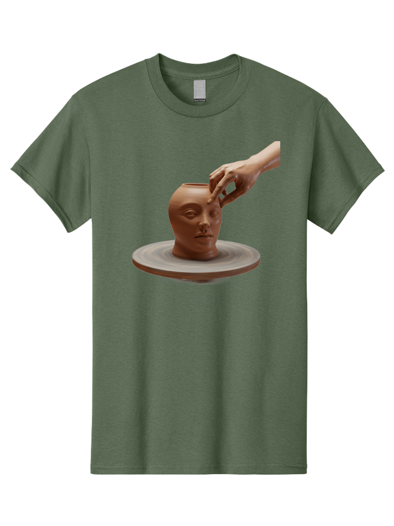 Clay-Head-Vessel Men'S Graphic Tee, 100% Cotton, Comfortable Casual Summer Wear, Machine Washable, Clay Head Vase, Pottery Wheel, Creative Process, Handmade, Artisanal Craft, Shaping Clay, Artistic Expression, Creative Art Baa323