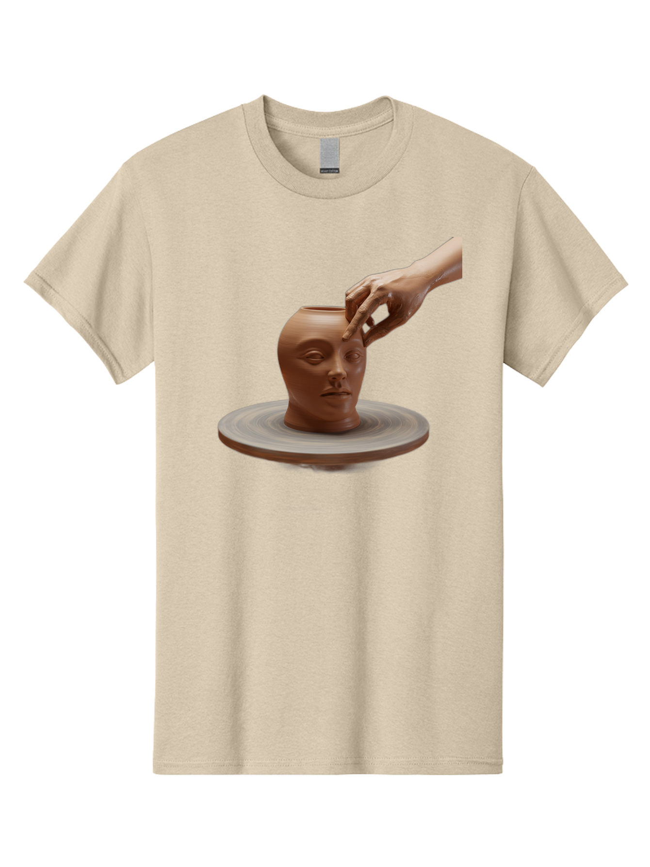 Clay-Head-Vessel Men'S Graphic Tee, 100% Cotton, Comfortable Casual Summer Wear, Machine Washable, Clay Head Vase, Pottery Wheel, Creative Process, Handmade, Artisanal Craft, Shaping Clay, Artistic Expression, Creative Art Baa323
