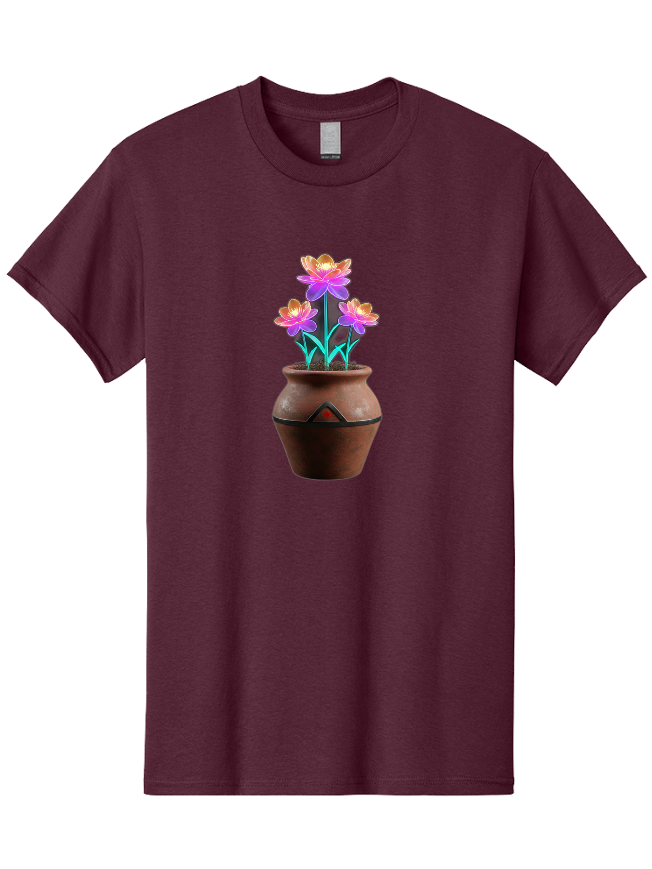 Clay-Pot-Flowers Men'S Graphic Tee, 100% Cotton, Comfortable Casual Summer Wear, Machine Washable, Colorful Flowers, Pink Petals, Orange Center, Clay Pot, Terracotta, Floral Arrangement, Vibrant Colors, Decorative Pot, Flower Bouquet Baa324