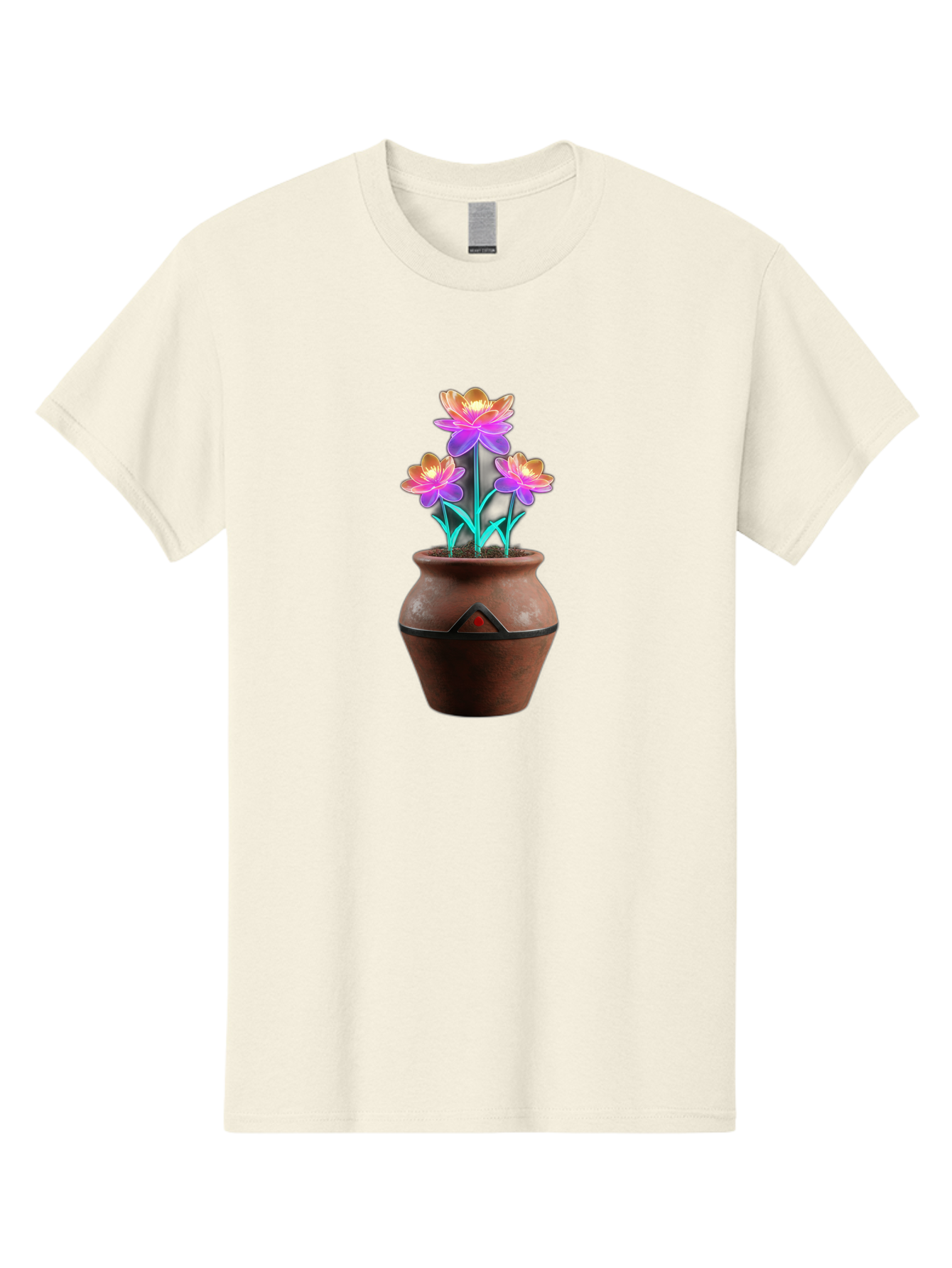 Clay-Pot-Flowers Men'S Graphic Tee, 100% Cotton, Comfortable Casual Summer Wear, Machine Washable, Colorful Flowers, Pink Petals, Orange Center, Clay Pot, Terracotta, Floral Arrangement, Vibrant Colors, Decorative Pot, Flower Bouquet Baa324