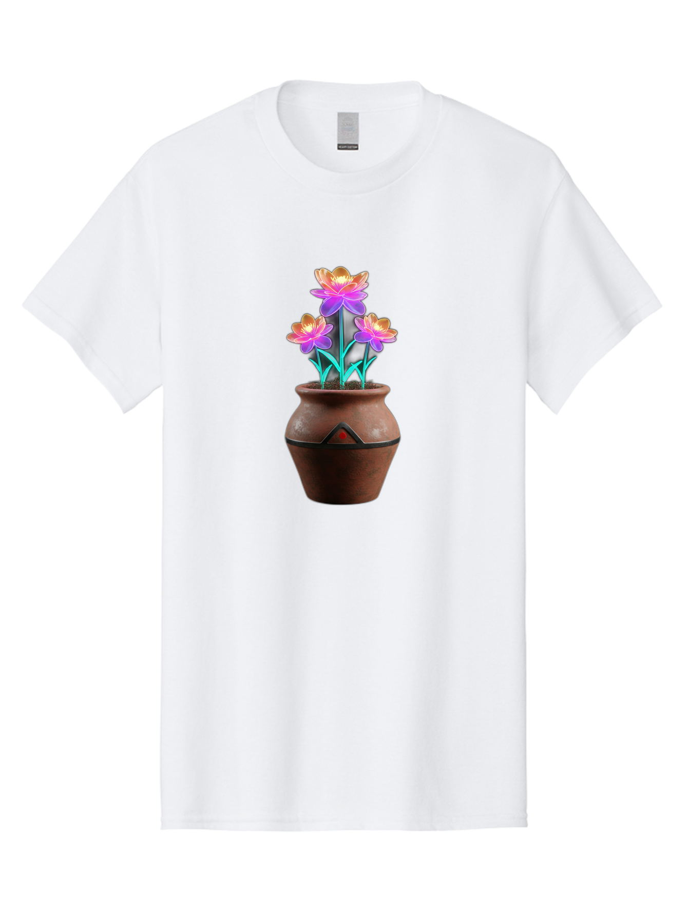 Clay-Pot-Flowers Men'S Graphic Tee, 100% Cotton, Comfortable Casual Summer Wear, Machine Washable, Colorful Flowers, Pink Petals, Orange Center, Clay Pot, Terracotta, Floral Arrangement, Vibrant Colors, Decorative Pot, Flower Bouquet Baa324