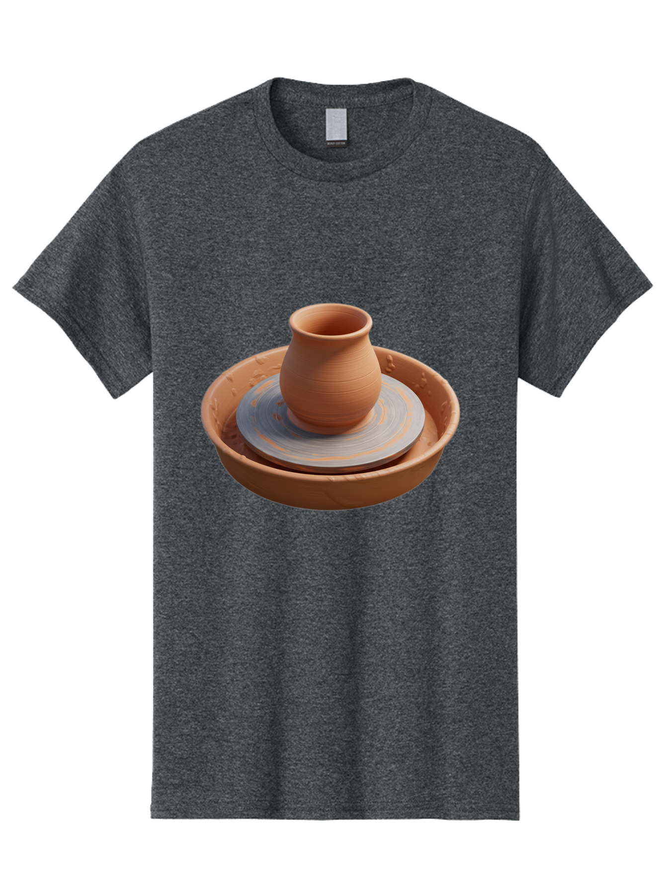 Clay-Pot-On-Pottery-Wheel Men'S Graphic Tee, 100% Cotton, Comfortable Casual Summer Wear, Machine Washable, Pottery Wheel, Clay Pot, Ceramics, Pottery Making, Handmade Crafts, Artisanal Pottery, Terracotta, Pottery Wheel Spinning Baa325