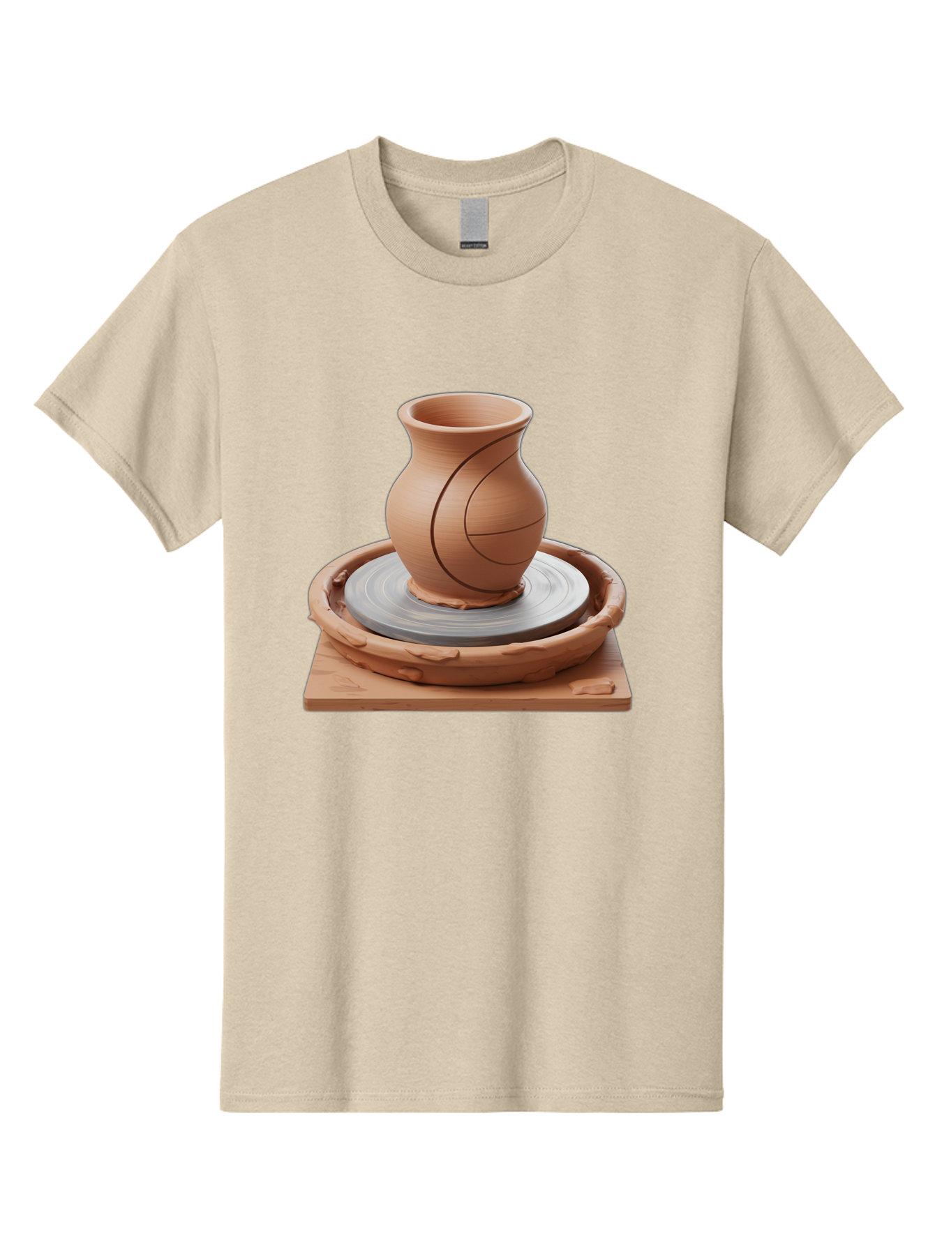 Clay-Pot Men'S Graphic Tee, 100% Cotton, Comfortable Casual Summer Wear, Machine Washable, Clay Vase, Pottery Wheel, Ceramics, Handmade, Artisanal, Craftsmanship, Creative Process, Art Studio, Handmade Pottery, Ceramic Art Baa326