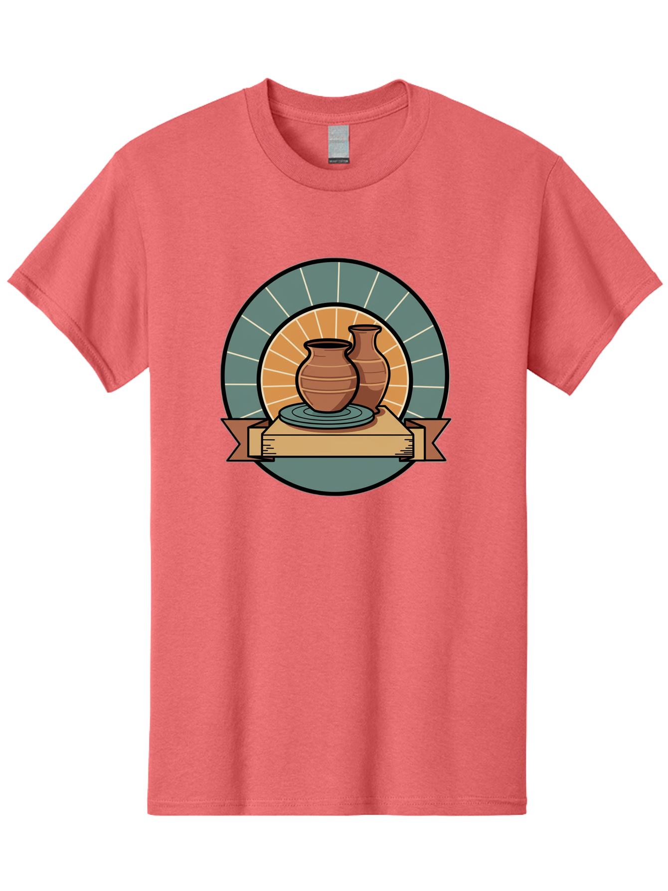 Clay-Pots-On-Pottery-Wheel Men'S Graphic Tee, 100% Cotton, Comfortable Casual Summer Wear, Machine Washable, Pottery Wheel, Clay Vases, Ceramics, Handmade Pottery, Artisanal Crafts, Pottery Art, Potter'S Wheel, Clay Pots, Decorative Vases, Baa328