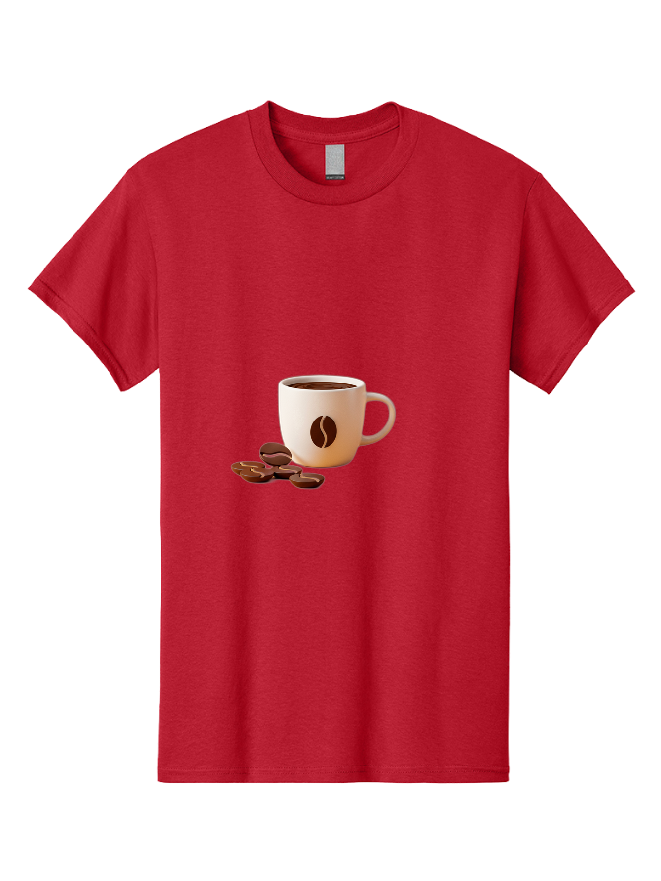 Coffee-Bean-Mug Men'S Graphic Tee, 100% Cotton, Comfortable Casual Summer Wear, Machine Washable, Coffee Mug, Coffee Beans, Dark Brown Coffee, Morning Coffee, Coffee Break, Coffee Time, Coffee Symbol, Coffee Design Baa335