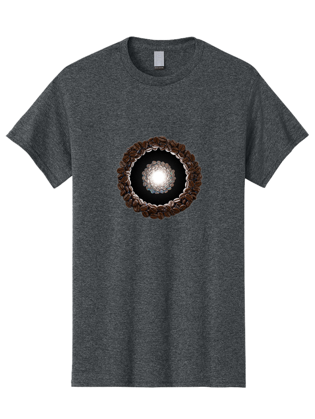 Coffee-Beans-Circle Men'S Graphic Tee, 100% Cotton, Comfortable Casual Summer Wear, Machine Washable, Circle Of Coffee Beans, Coffee Bean Wreath, Gourmet Coffee, Coffee Lover, Coffee Culture, Coffee Art, Bean Arrangement, Symmetrical Design, Baa337