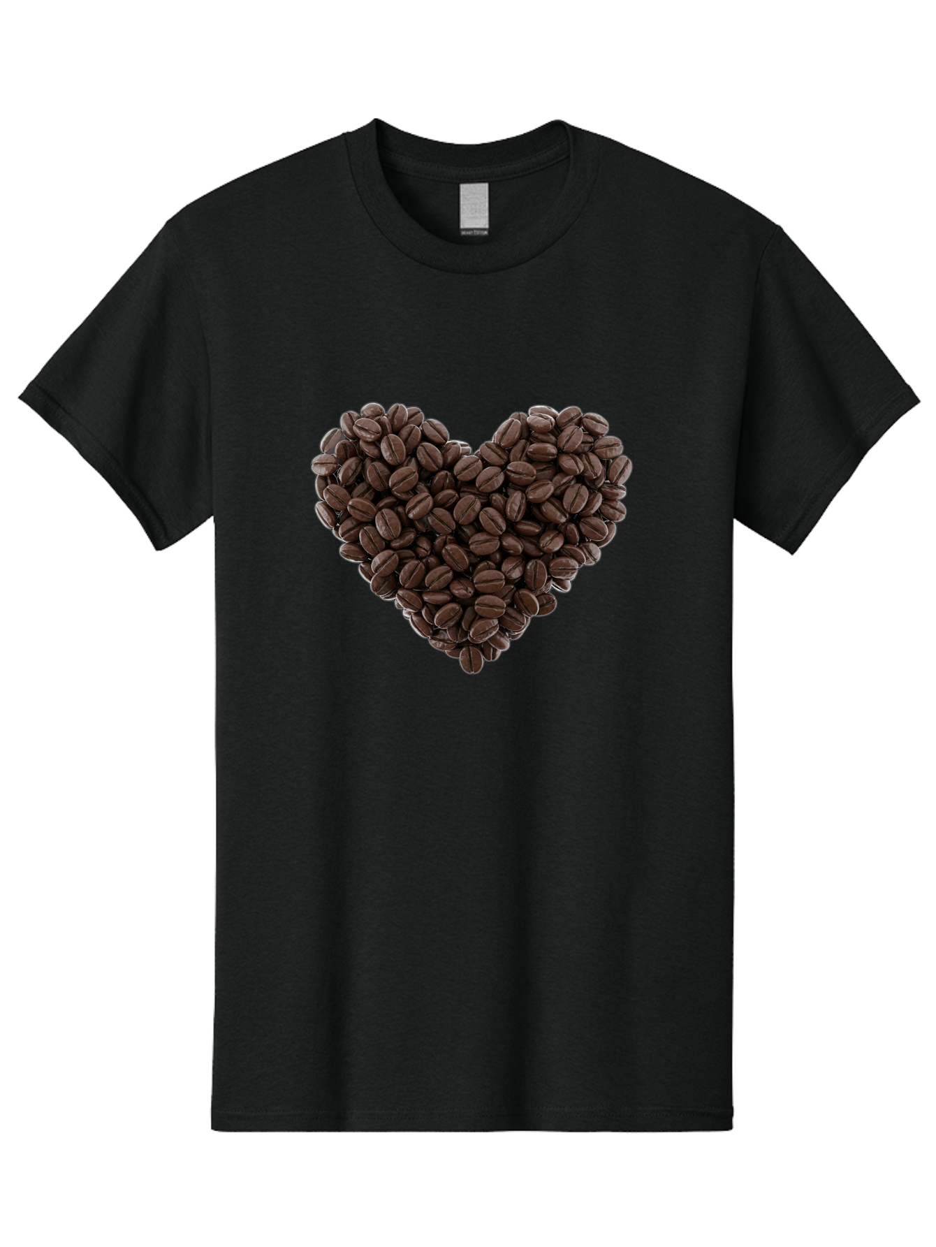 Coffee-Beans-Heart Men'S Graphic Tee, 100% Cotton, Comfortable Casual Summer Wear, Machine Washable, Coffee Beans, Heart Shape, Roasted Coffee, Coffee Lovers, Coffee Obsession, Rich Aroma, Dark Brown Color, Creative Design, Unique Art Baa339