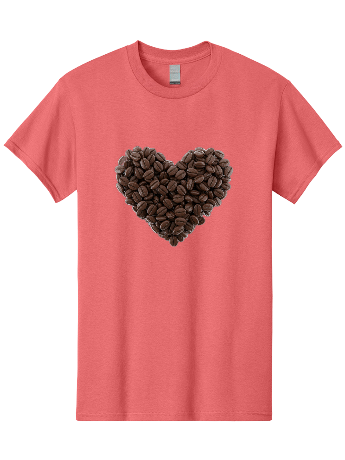 Coffee-Beans-Heart Men'S Graphic Tee, 100% Cotton, Comfortable Casual Summer Wear, Machine Washable, Coffee Beans, Heart Shape, Roasted Coffee, Coffee Lovers, Coffee Obsession, Rich Aroma, Dark Brown Color, Creative Design, Unique Art Baa339