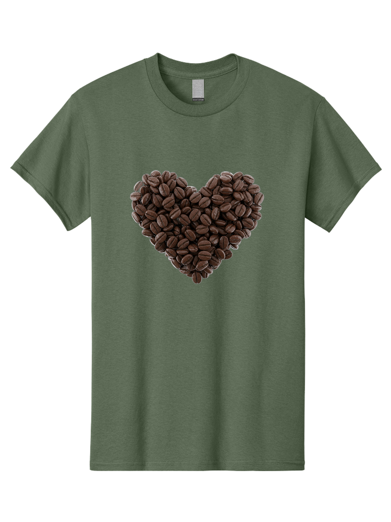 Coffee-Beans-Heart Men'S Graphic Tee, 100% Cotton, Comfortable Casual Summer Wear, Machine Washable, Coffee Beans, Heart Shape, Roasted Coffee, Coffee Lovers, Coffee Obsession, Rich Aroma, Dark Brown Color, Creative Design, Unique Art Baa339
