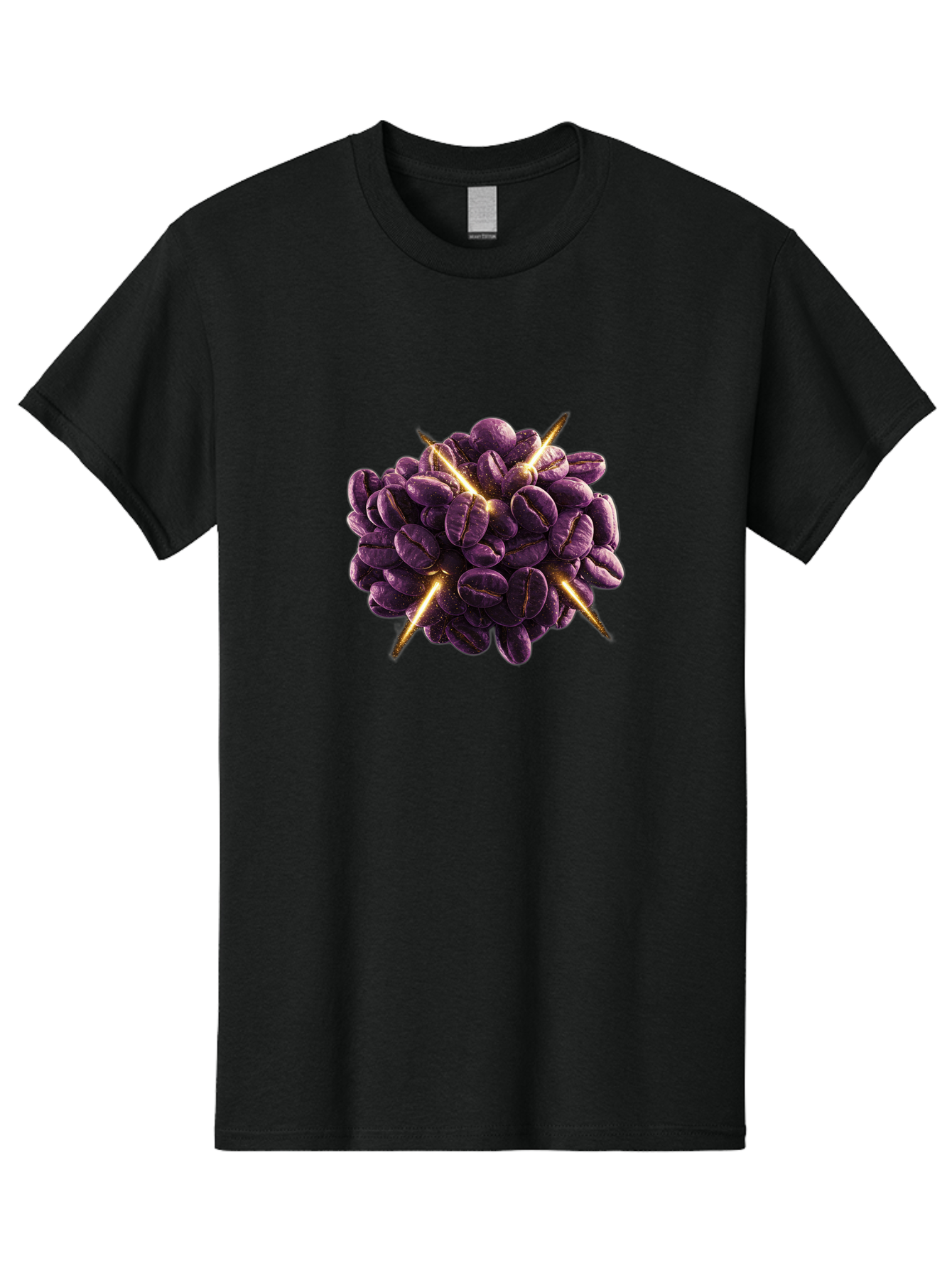 Coffee-Beans Men'S Graphic Tee, 100% Cotton, Comfortable Casual Summer Wear, Machine Washable, Dark Purple Coffee Beans, Spike Design, Unique Coffee Art, Creative Coffee Presentation, Coffee Lover Gift, Bold Coffee Beans Baa342
