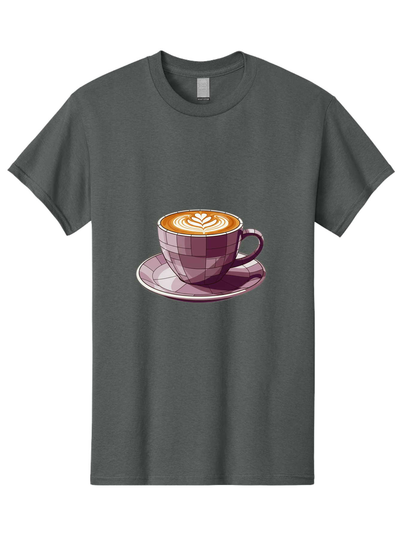 Coffee-Cup-10 Men'S Graphic Tee, 100% Cotton, Comfortable Casual Summer Wear, Machine Washable, Coffee Cup, Cappuccino, Latte Art, Heart Design, Coffee Break, Morning Coffee, Coffee Lover, Coffee Culture, Beverage, Drink Baa344
