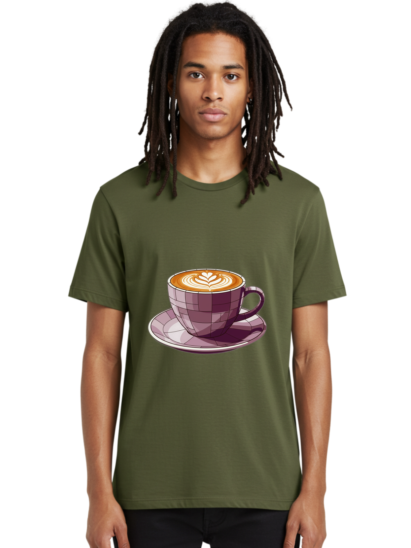 Coffee-Cup-10 Men'S Graphic Tee, 100% Cotton, Comfortable Casual Summer Wear, Machine Washable, Coffee Cup, Cappuccino, Latte Art, Heart Design, Coffee Break, Morning Coffee, Coffee Lover, Coffee Culture, Beverage, Drink Baa344
