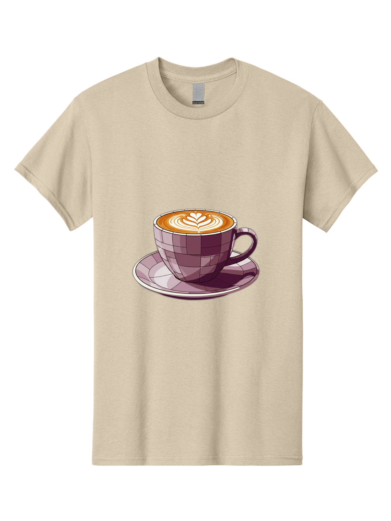 Coffee-Cup-10 Men'S Graphic Tee, 100% Cotton, Comfortable Casual Summer Wear, Machine Washable, Coffee Cup, Cappuccino, Latte Art, Heart Design, Coffee Break, Morning Coffee, Coffee Lover, Coffee Culture, Beverage, Drink Baa344