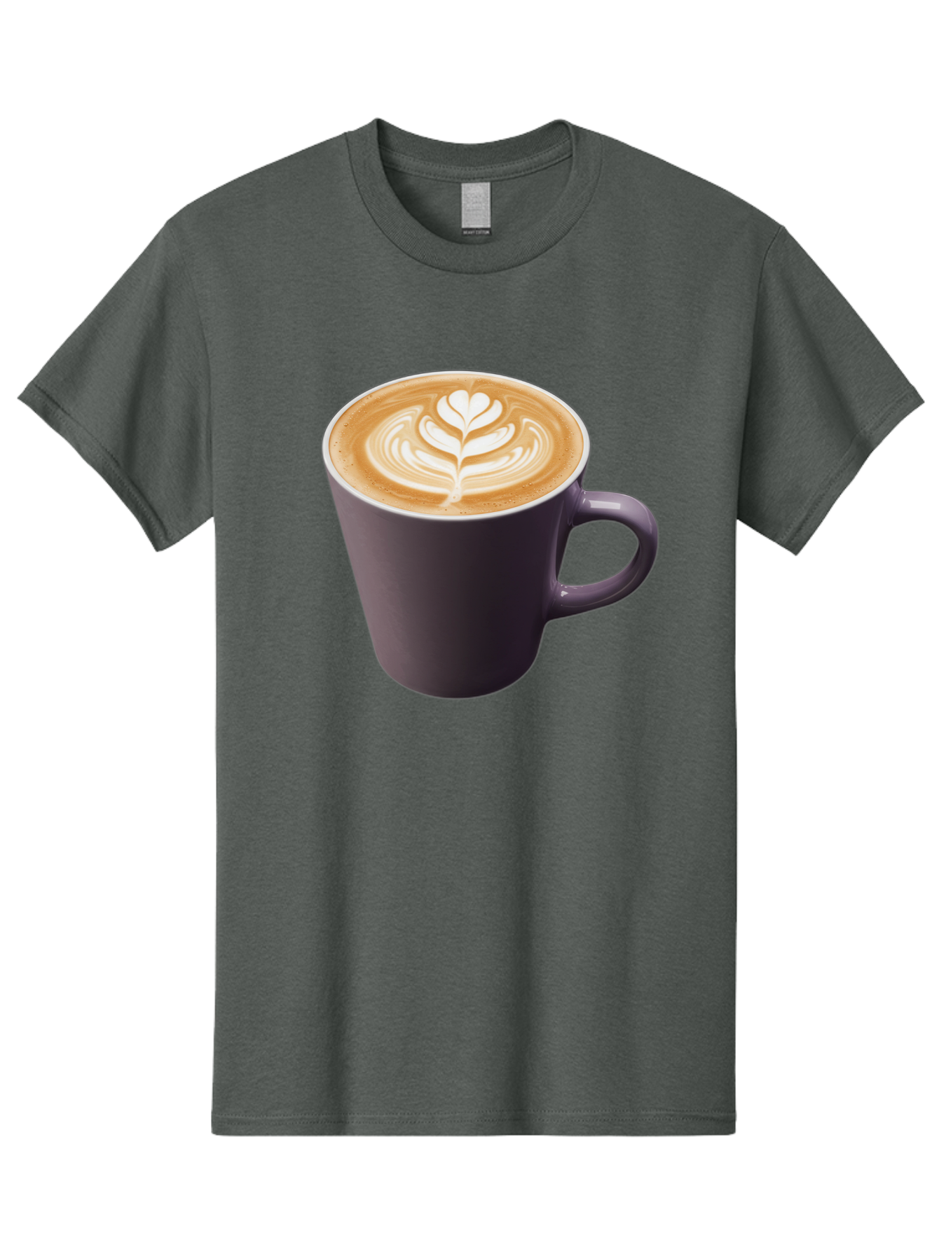 Coffee-Cup-14 Men'S Graphic Tee, 100% Cotton, Comfortable Casual Summer Wear, Machine Washable, Coffee Cup, Latte Art, Leaf Design, Espresso, Coffee Culture, Morning Coffee, Coffee Break, Caffeine, Coffee Drink Baa348