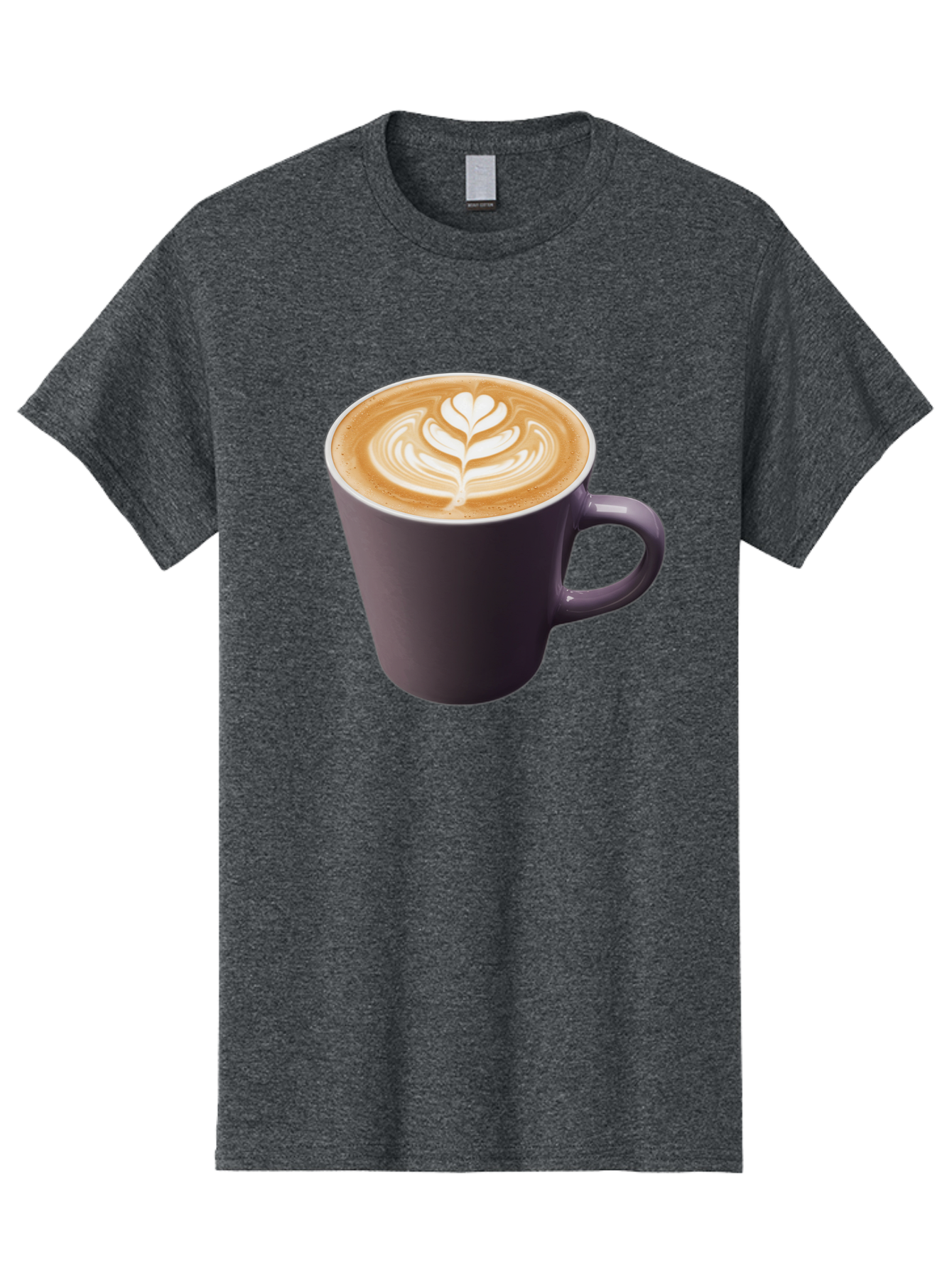 Coffee-Cup-14 Men'S Graphic Tee, 100% Cotton, Comfortable Casual Summer Wear, Machine Washable, Coffee Cup, Latte Art, Leaf Design, Espresso, Coffee Culture, Morning Coffee, Coffee Break, Caffeine, Coffee Drink Baa348