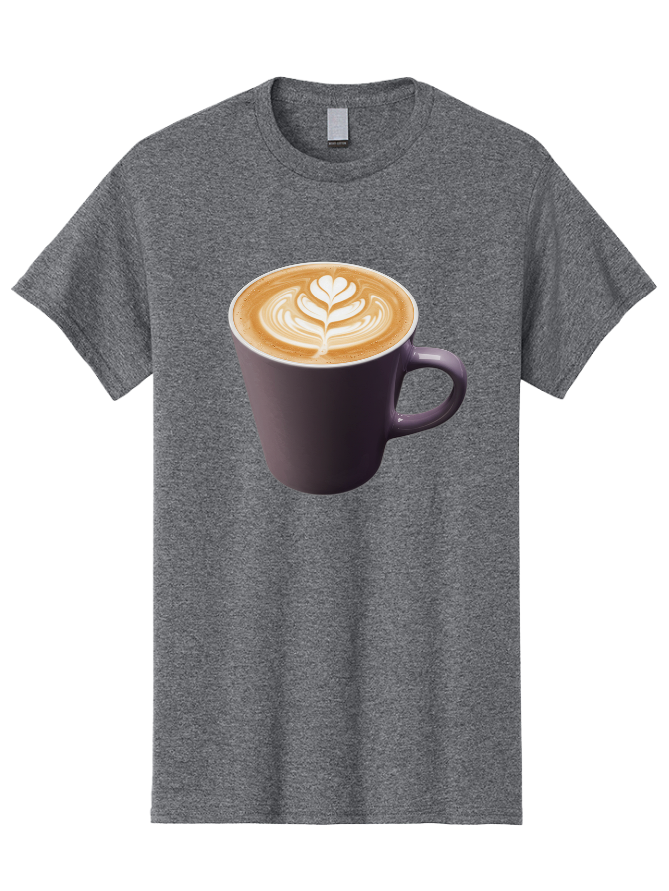 Coffee-Cup-14 Men'S Graphic Tee, 100% Cotton, Comfortable Casual Summer Wear, Machine Washable, Coffee Cup, Latte Art, Leaf Design, Espresso, Coffee Culture, Morning Coffee, Coffee Break, Caffeine, Coffee Drink Baa348