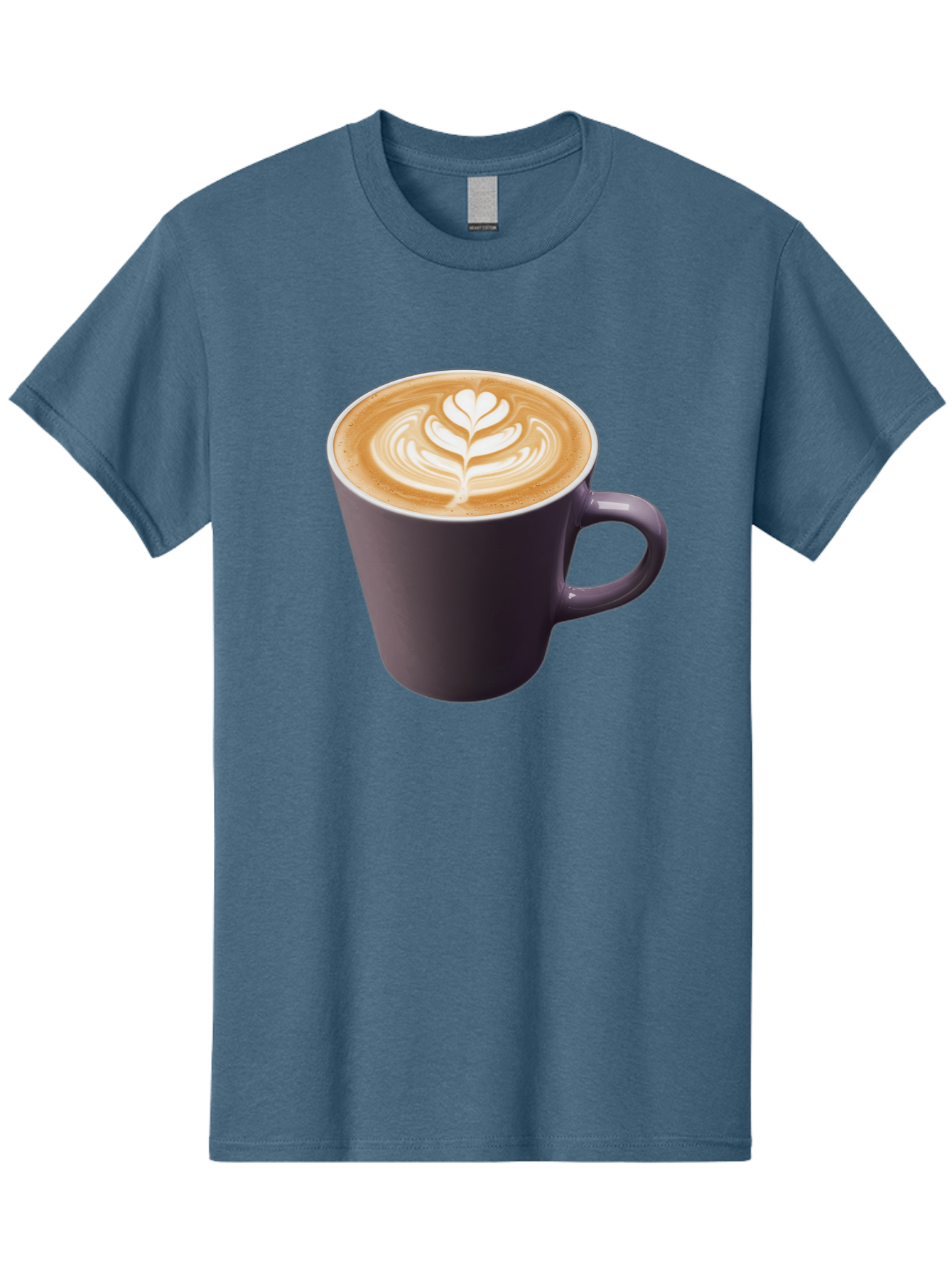 Coffee-Cup-14 Men'S Graphic Tee, 100% Cotton, Comfortable Casual Summer Wear, Machine Washable, Coffee Cup, Latte Art, Leaf Design, Espresso, Coffee Culture, Morning Coffee, Coffee Break, Caffeine, Coffee Drink Baa348