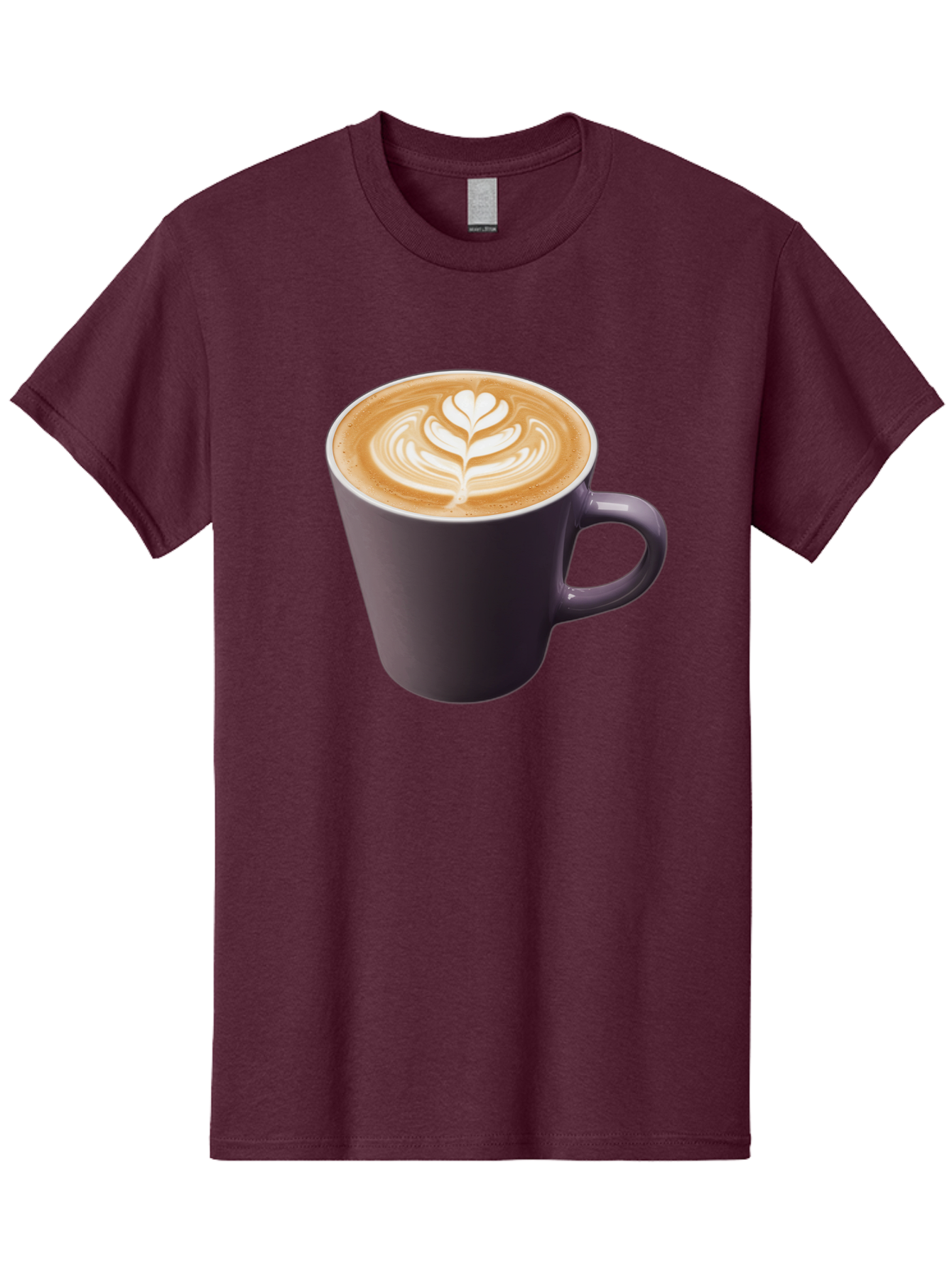 Coffee-Cup-14 Men'S Graphic Tee, 100% Cotton, Comfortable Casual Summer Wear, Machine Washable, Coffee Cup, Latte Art, Leaf Design, Espresso, Coffee Culture, Morning Coffee, Coffee Break, Caffeine, Coffee Drink Baa348