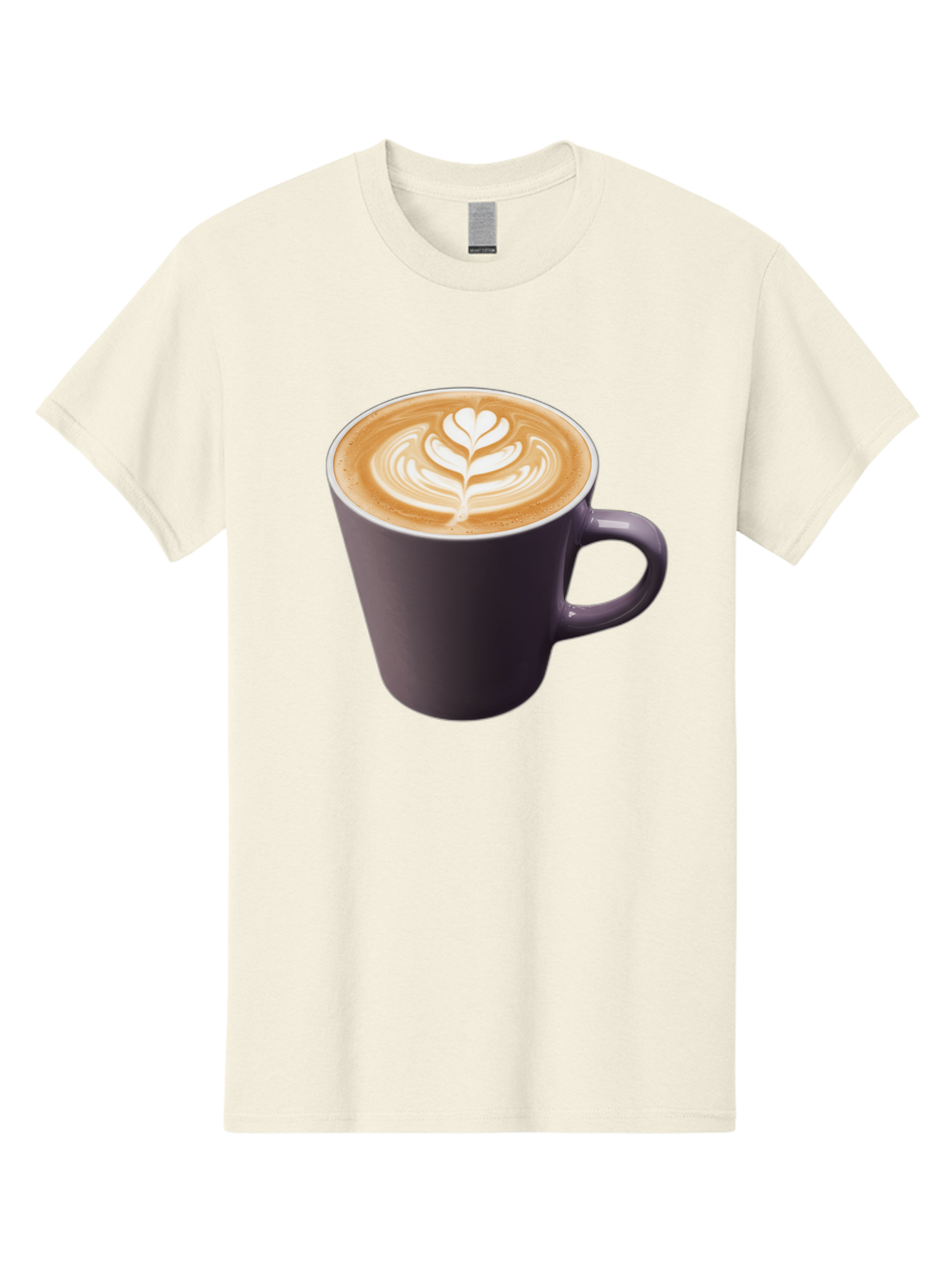 Coffee-Cup-14 Men'S Graphic Tee, 100% Cotton, Comfortable Casual Summer Wear, Machine Washable, Coffee Cup, Latte Art, Leaf Design, Espresso, Coffee Culture, Morning Coffee, Coffee Break, Caffeine, Coffee Drink Baa348