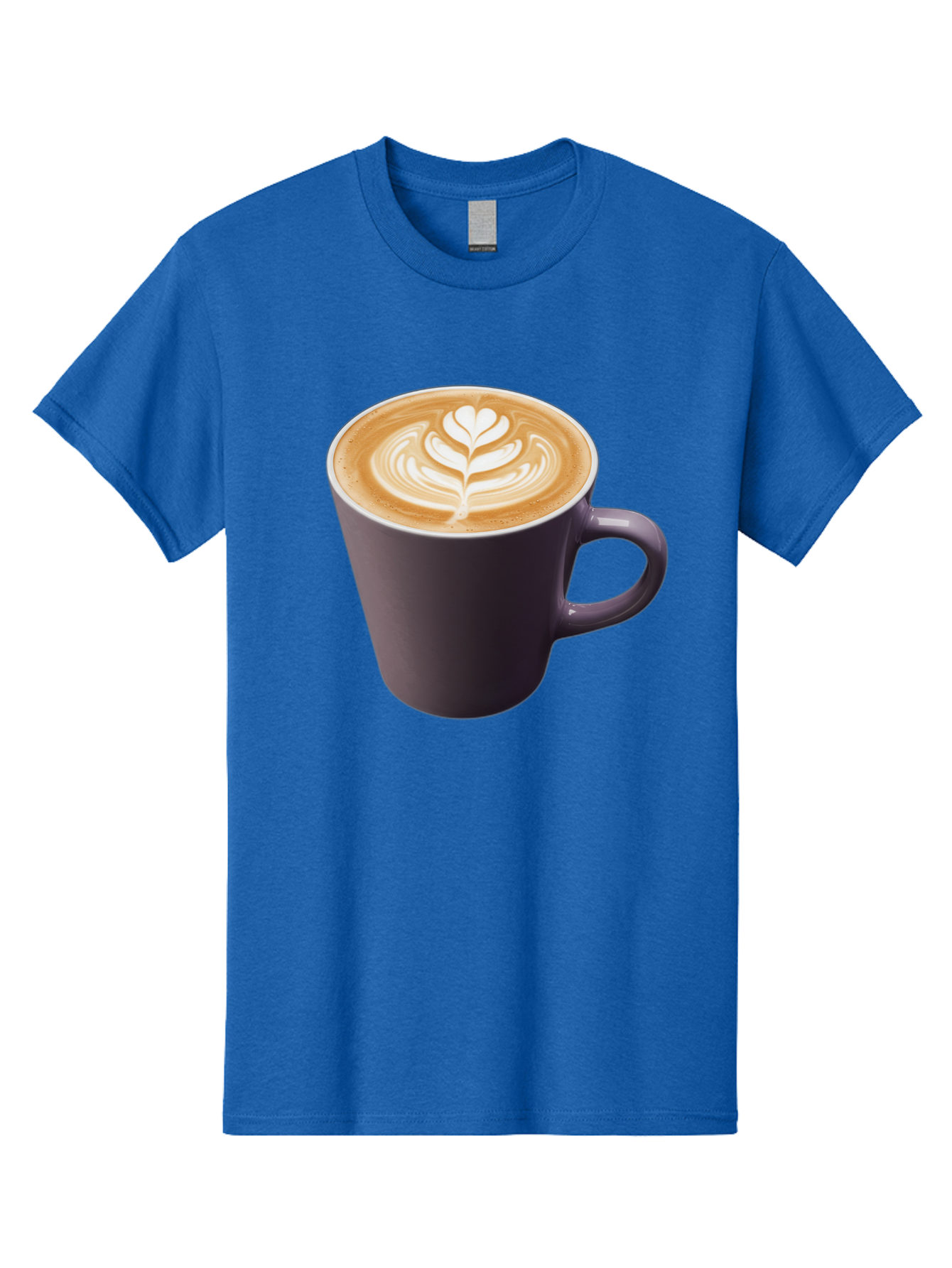 Coffee-Cup-14 Men'S Graphic Tee, 100% Cotton, Comfortable Casual Summer Wear, Machine Washable, Coffee Cup, Latte Art, Leaf Design, Espresso, Coffee Culture, Morning Coffee, Coffee Break, Caffeine, Coffee Drink Baa348