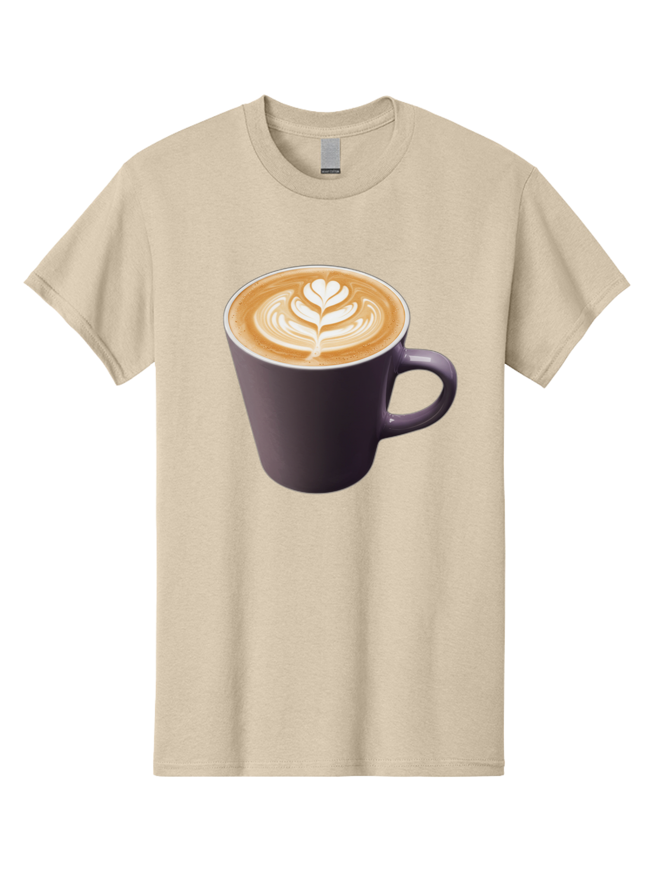 Coffee-Cup-14 Men'S Graphic Tee, 100% Cotton, Comfortable Casual Summer Wear, Machine Washable, Coffee Cup, Latte Art, Leaf Design, Espresso, Coffee Culture, Morning Coffee, Coffee Break, Caffeine, Coffee Drink Baa348