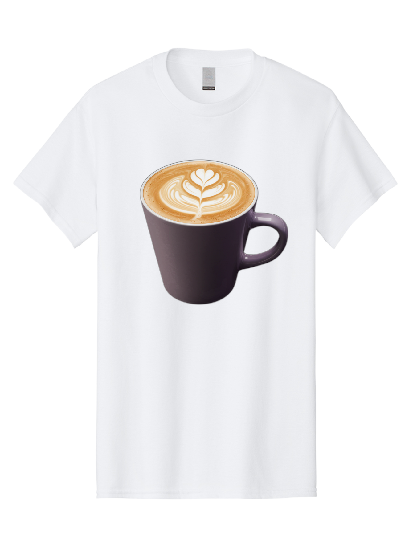 Coffee-Cup-14 Men'S Graphic Tee, 100% Cotton, Comfortable Casual Summer Wear, Machine Washable, Coffee Cup, Latte Art, Leaf Design, Espresso, Coffee Culture, Morning Coffee, Coffee Break, Caffeine, Coffee Drink Baa348