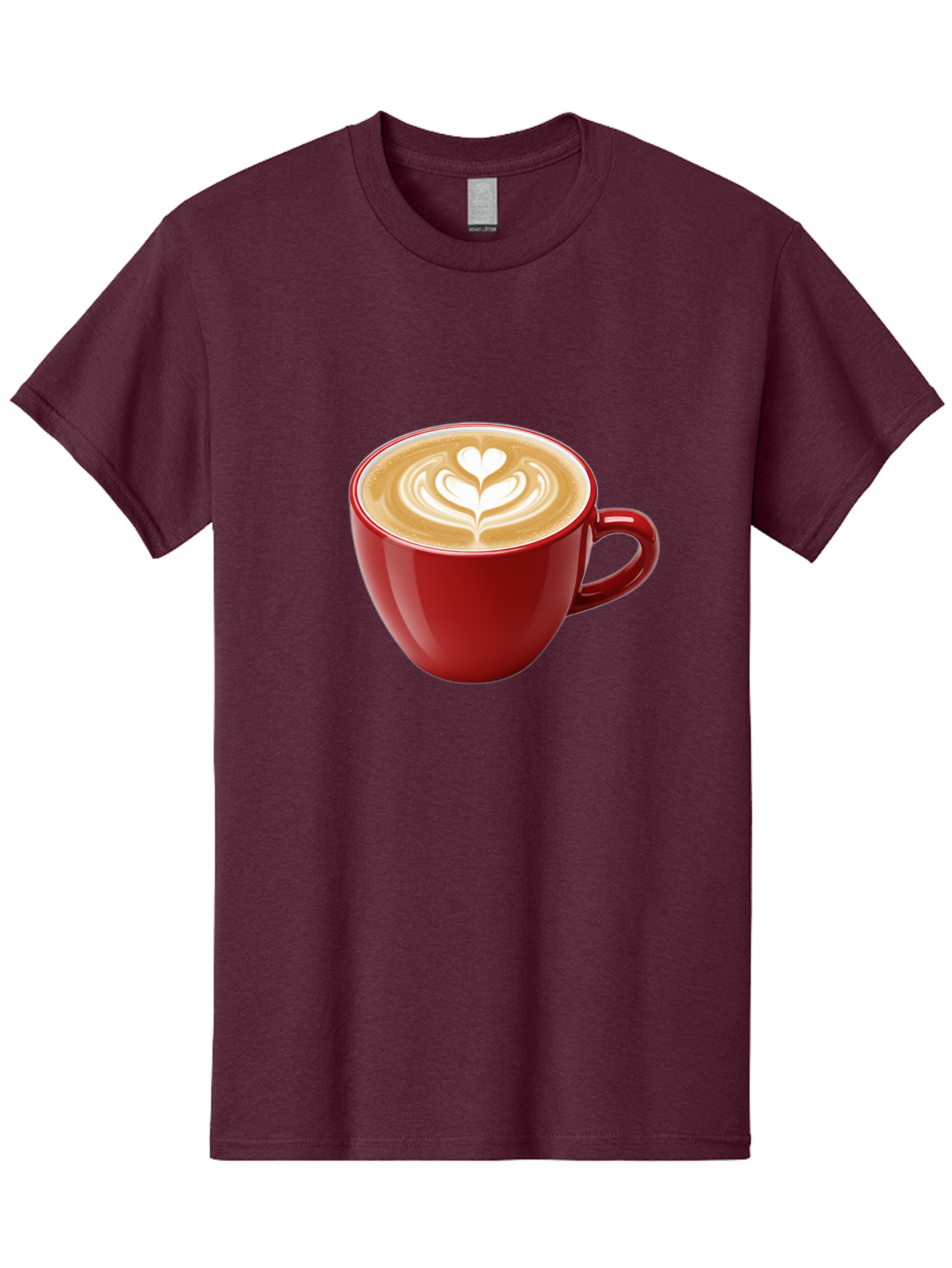 Coffee-Cup-16 Men'S Graphic Tee, 100% Cotton, Comfortable Casual Summer Wear, Machine Washable, Coffee Cup, Latte Art, Heart Design, Red Coffee Mug, Crema-Topped Coffee, Coffee Drink, Espresso Art Baa350