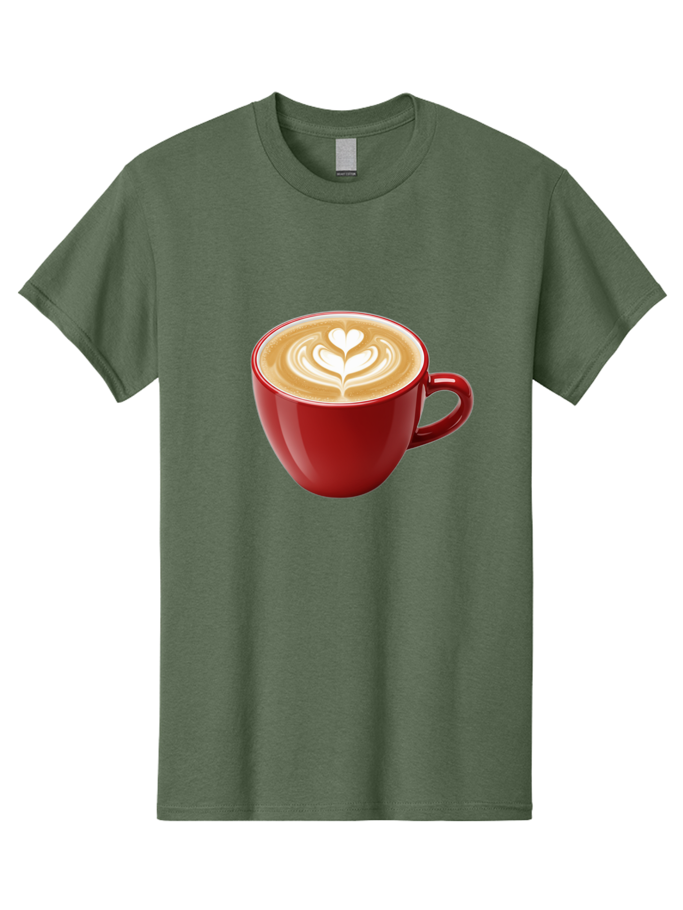 Coffee-Cup-16 Men'S Graphic Tee, 100% Cotton, Comfortable Casual Summer Wear, Machine Washable, Coffee Cup, Latte Art, Heart Design, Red Coffee Mug, Crema-Topped Coffee, Coffee Drink, Espresso Art Baa350