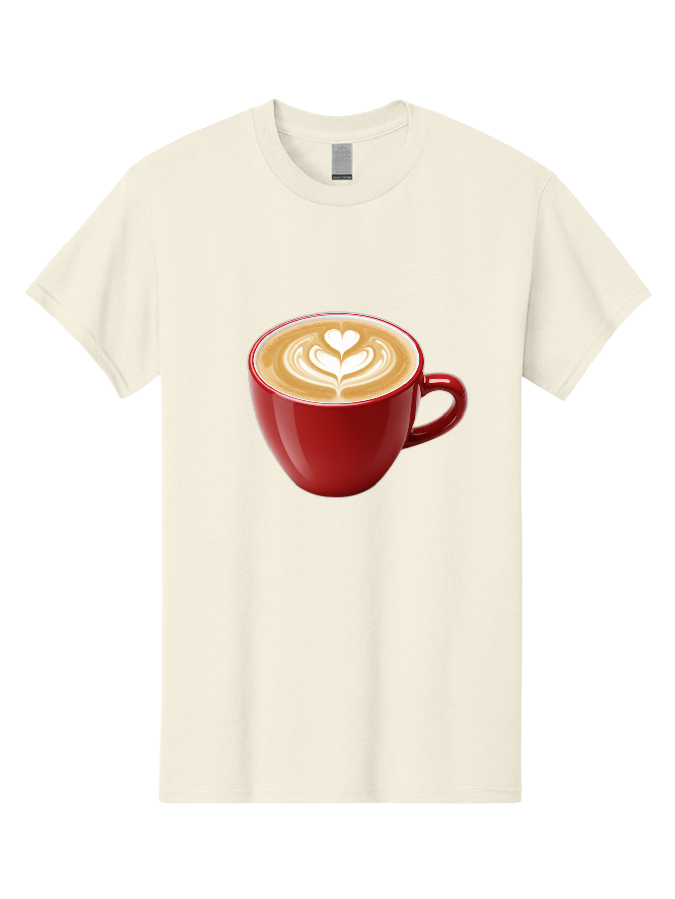 Coffee-Cup-16 Men'S Graphic Tee, 100% Cotton, Comfortable Casual Summer Wear, Machine Washable, Coffee Cup, Latte Art, Heart Design, Red Coffee Mug, Crema-Topped Coffee, Coffee Drink, Espresso Art Baa350