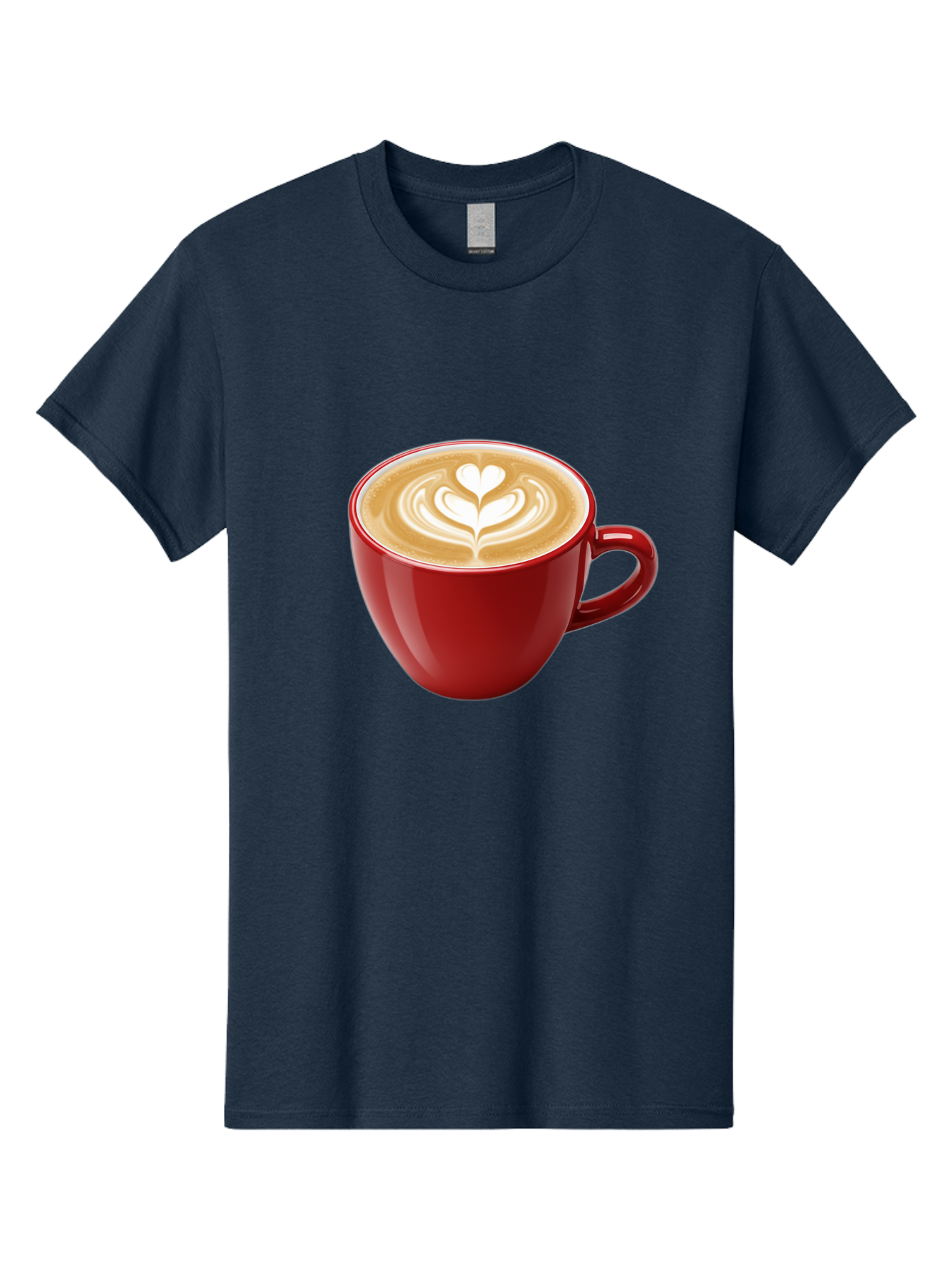 Coffee-Cup-16 Men'S Graphic Tee, 100% Cotton, Comfortable Casual Summer Wear, Machine Washable, Coffee Cup, Latte Art, Heart Design, Red Coffee Mug, Crema-Topped Coffee, Coffee Drink, Espresso Art Baa350