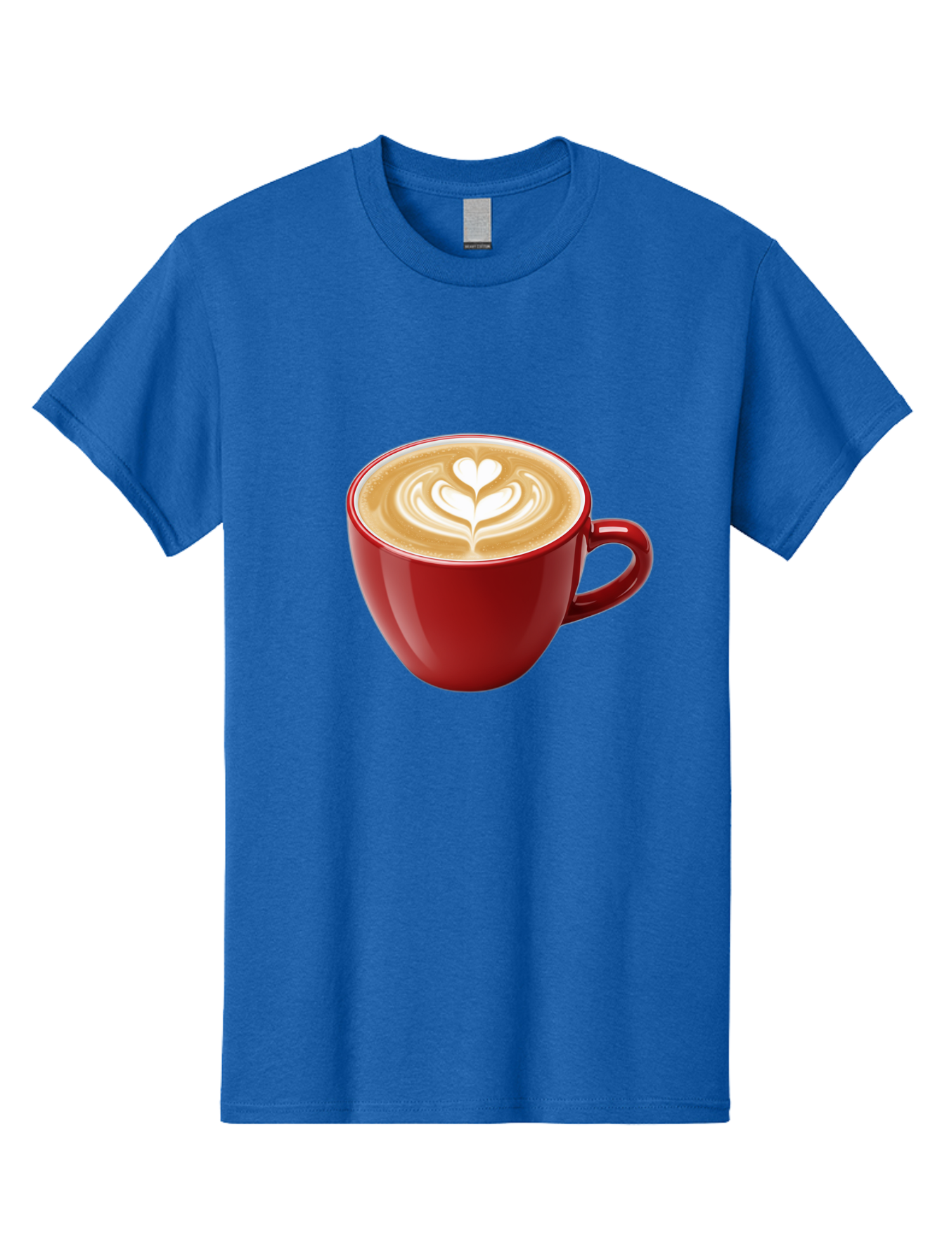 Coffee-Cup-16 Men'S Graphic Tee, 100% Cotton, Comfortable Casual Summer Wear, Machine Washable, Coffee Cup, Latte Art, Heart Design, Red Coffee Mug, Crema-Topped Coffee, Coffee Drink, Espresso Art Baa350