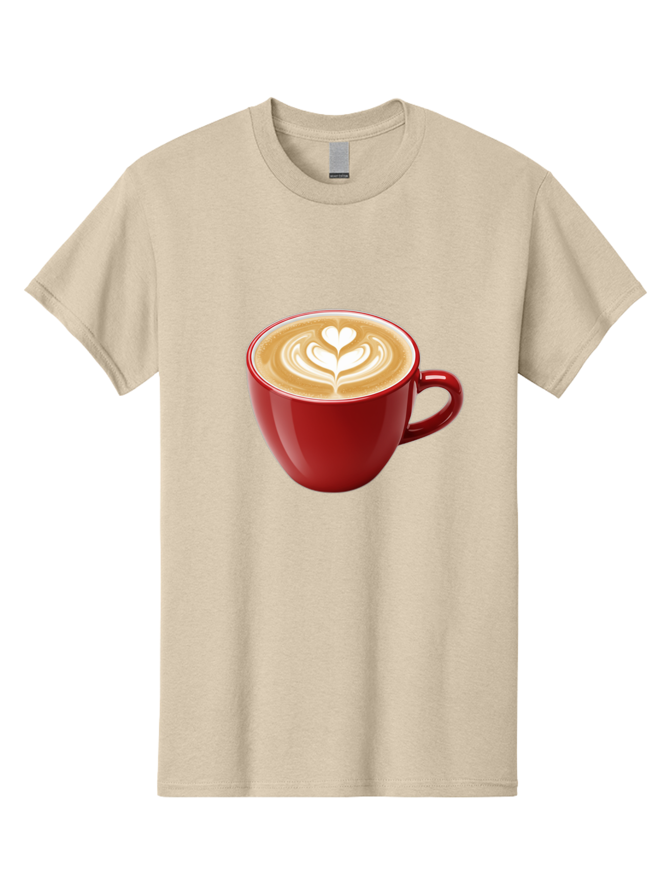 Coffee-Cup-16 Men'S Graphic Tee, 100% Cotton, Comfortable Casual Summer Wear, Machine Washable, Coffee Cup, Latte Art, Heart Design, Red Coffee Mug, Crema-Topped Coffee, Coffee Drink, Espresso Art Baa350