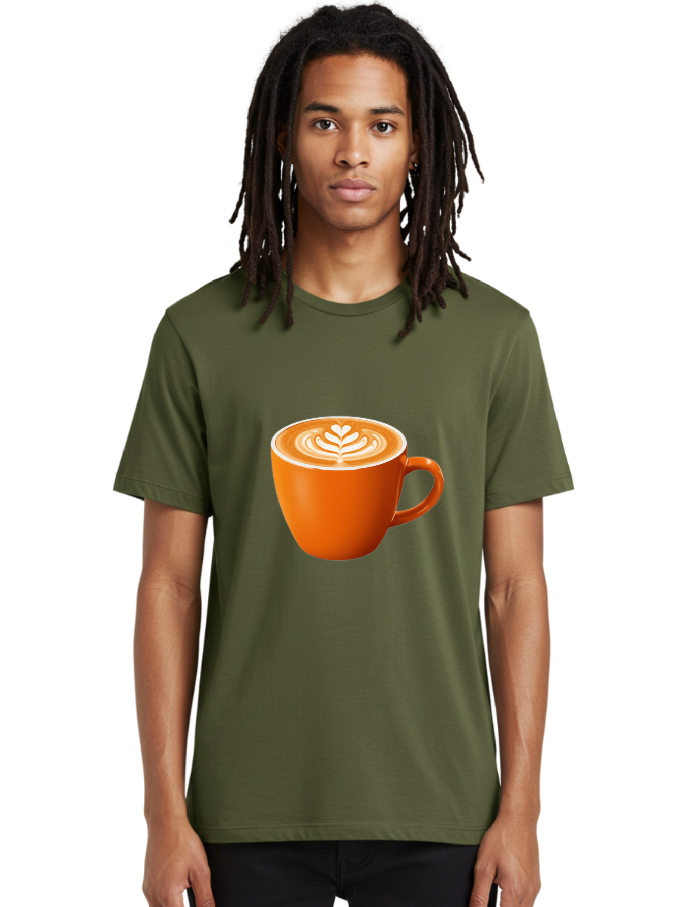 Coffee-Cup-17 Men'S Graphic Tee, 100% Cotton, Comfortable Casual Summer Wear, Machine Washable, Coffee Cup, Latte Art, Heart Design, Cappuccino, Coffee Culture, Morning Coffee, Coffee Break, Coffee Time Baa351