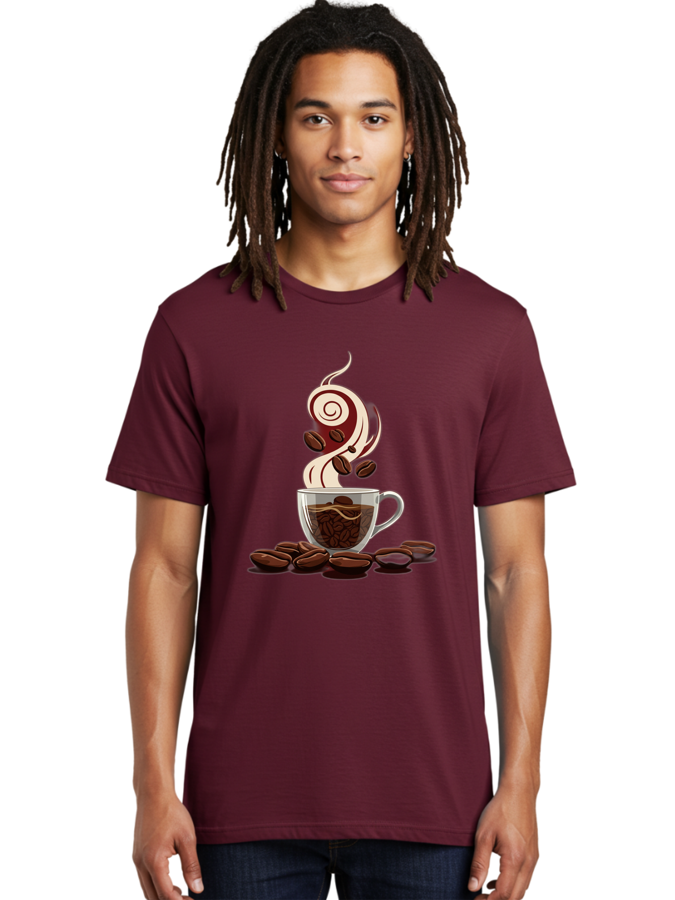 Coffee-Cup-6 Men'S Graphic Tee, 100% Cotton, Comfortable Casual Summer Wear, Machine Washable, Coffee Cup, Steaming Coffee, Coffee Beans, Morning Pick-Me-Up, Coffee Lover, Caffeine Boost, Coffee Time, Cup Of Joe, Coffee Break, Coffee Art Baa356