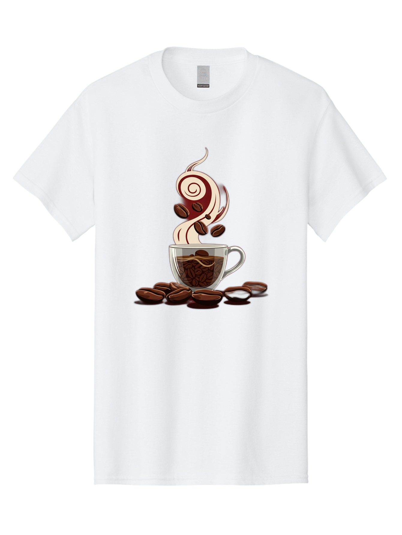 Coffee-Cup-6 Men'S Graphic Tee, 100% Cotton, Comfortable Casual Summer Wear, Machine Washable, Coffee Cup, Steaming Coffee, Coffee Beans, Morning Pick-Me-Up, Coffee Lover, Caffeine Boost, Coffee Time, Cup Of Joe, Coffee Break, Coffee Art Baa356
