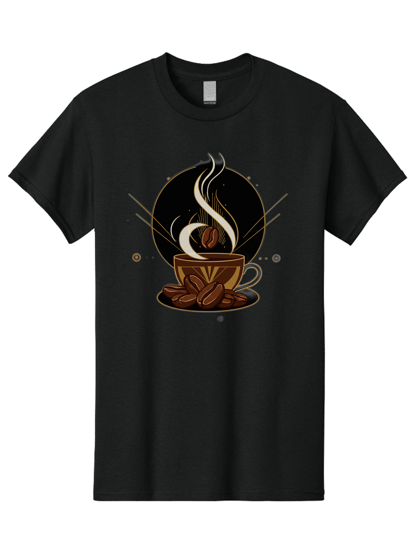 Coffee-Cup-7 Men'S Graphic Tee, 100% Cotton, Comfortable Casual Summer Wear, Machine Washable, Steaming Hot Coffee, Coffee Cup, Coffee Beans, Brown Tones, Abstract Shapes, Minimalist Design, Coffee Lover, Morning Pick-Me-Up, Caffeine Fix, Baa357