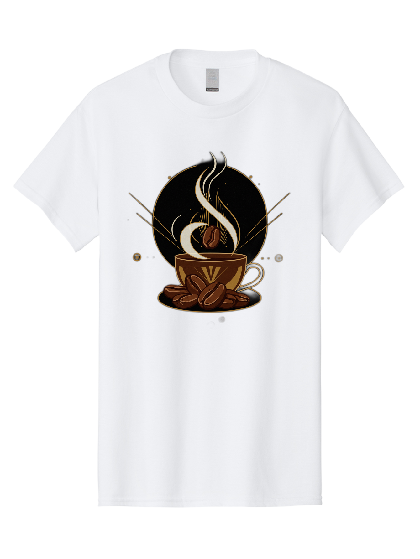 Coffee-Cup-7 Men'S Graphic Tee, 100% Cotton, Comfortable Casual Summer Wear, Machine Washable, Steaming Hot Coffee, Coffee Cup, Coffee Beans, Brown Tones, Abstract Shapes, Minimalist Design, Coffee Lover, Morning Pick-Me-Up, Caffeine Fix, Baa357