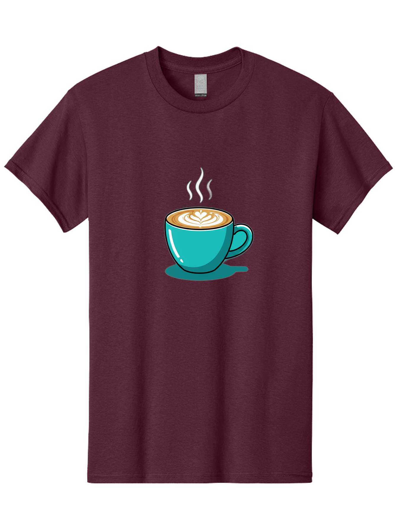 Coffee-Cup-9 Men'S Graphic Tee, 100% Cotton, Comfortable Casual Summer Wear, Machine Washable, Steaming Hot Coffee, Latte Art, Coffee Break, Morning Pick-Me-Up, Coffee Culture, Caffeine Fix, Teal Coffee Cup Baa359