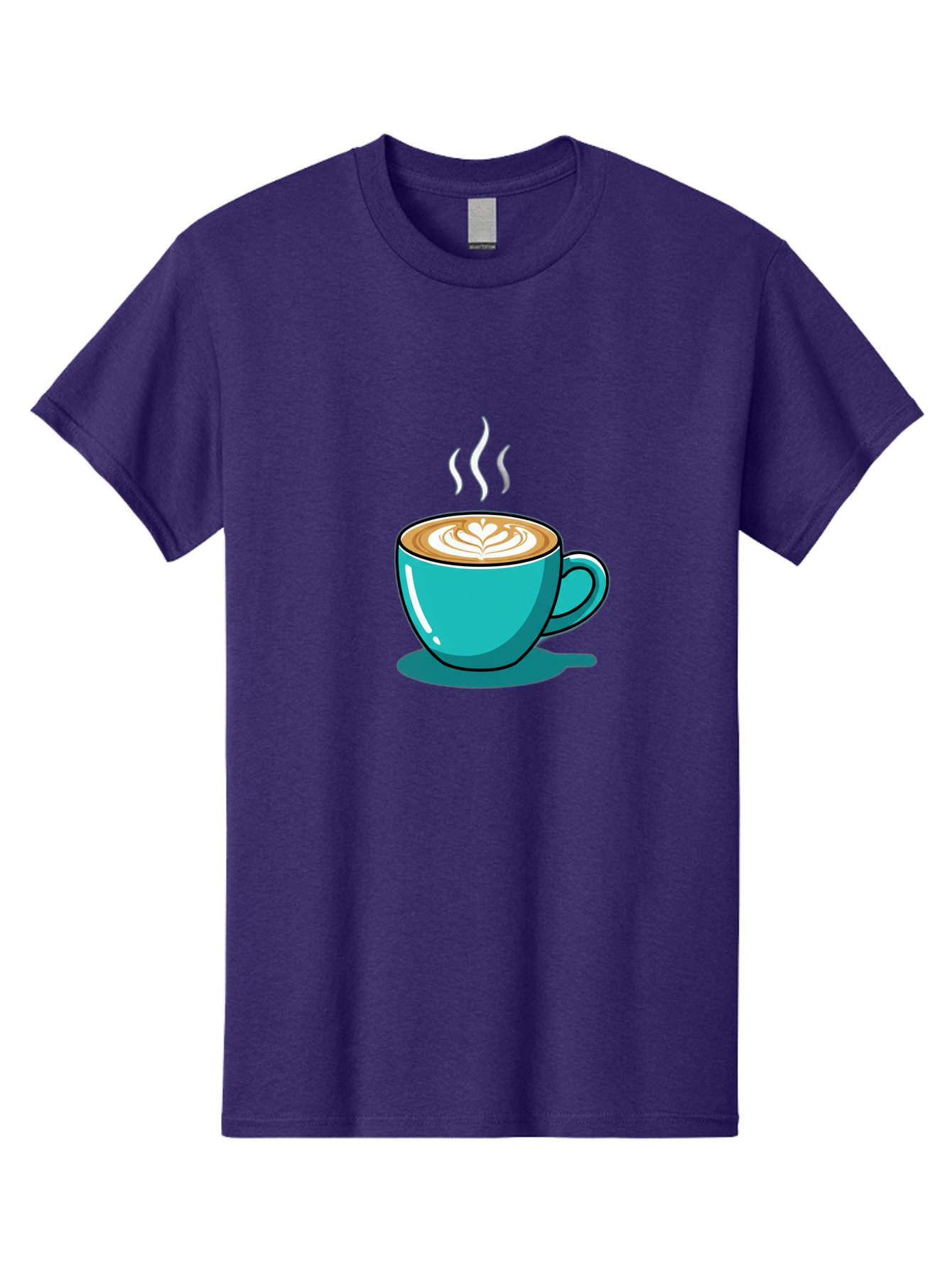 Coffee-Cup-9 Men'S Graphic Tee, 100% Cotton, Comfortable Casual Summer Wear, Machine Washable, Steaming Hot Coffee, Latte Art, Coffee Break, Morning Pick-Me-Up, Coffee Culture, Caffeine Fix, Teal Coffee Cup Baa359