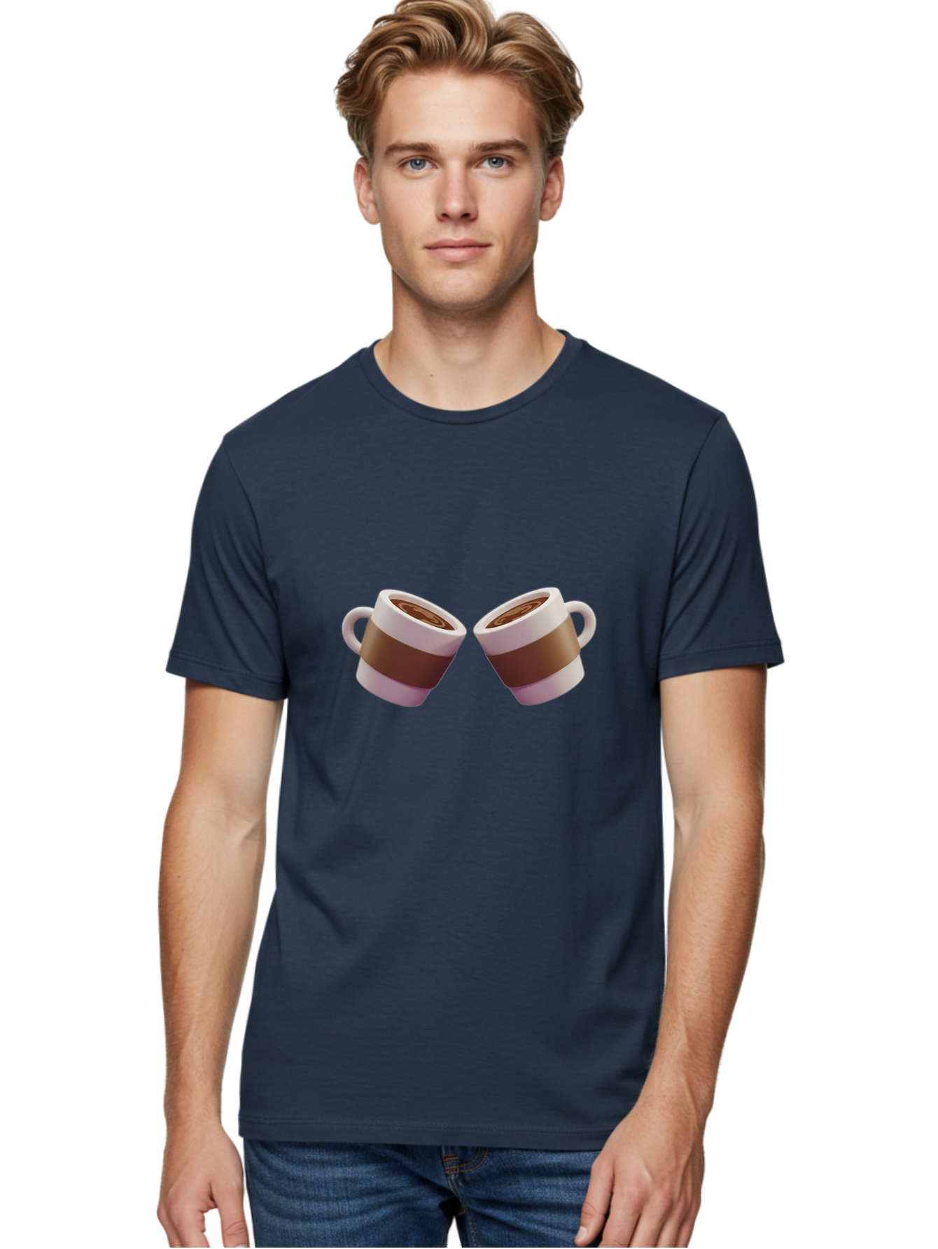 Coffee-Cups-1 Men'S Graphic Tee, 100% Cotton, Comfortable Casual Summer Wear, Machine Washable, Coffee Cups, Coffee Break, Hot Beverage, Morning Coffee, Coffee Time, Espresso Cup, Coffee Lovers, Daily Grind Baa367