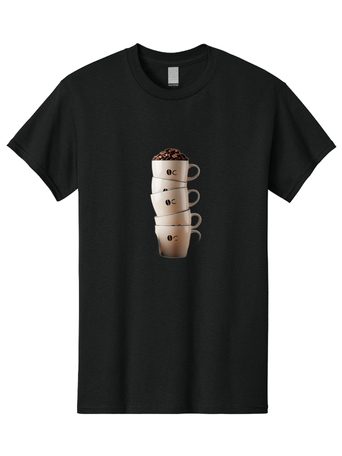 Coffee-Cups-3 Men'S Graphic Tee, 100% Cotton, Comfortable Casual Summer Wear, Machine Washable, Coffee Cups, Coffee Beans, Beige Cups, Stacked Cups, Coffee Logo, Coffee Culture, Morning Coffee, Coffee Break, Coffee Time Baa369