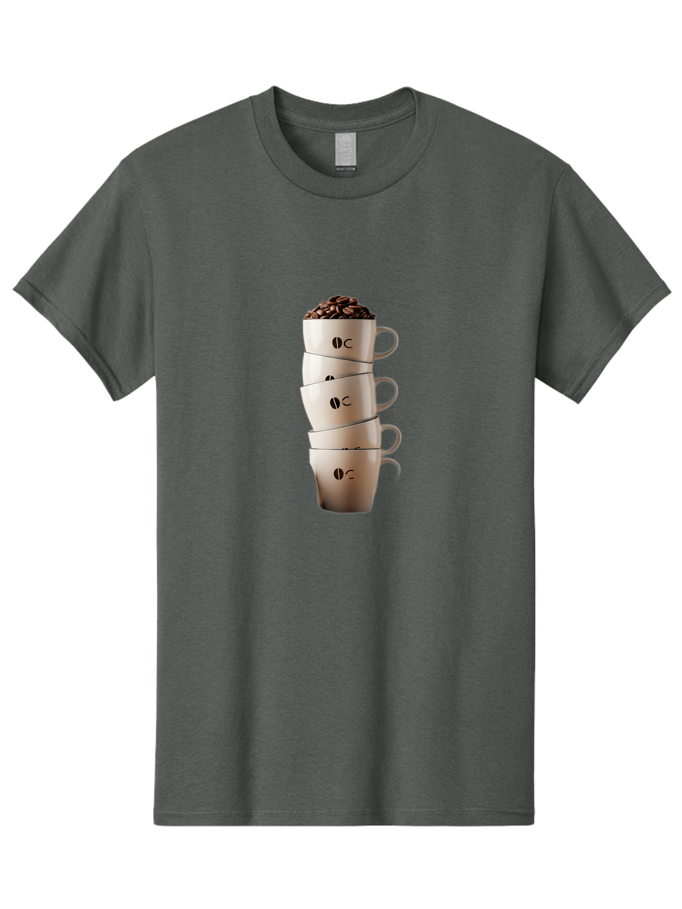 Coffee-Cups-3 Men'S Graphic Tee, 100% Cotton, Comfortable Casual Summer Wear, Machine Washable, Coffee Cups, Coffee Beans, Beige Cups, Stacked Cups, Coffee Logo, Coffee Culture, Morning Coffee, Coffee Break, Coffee Time Baa369