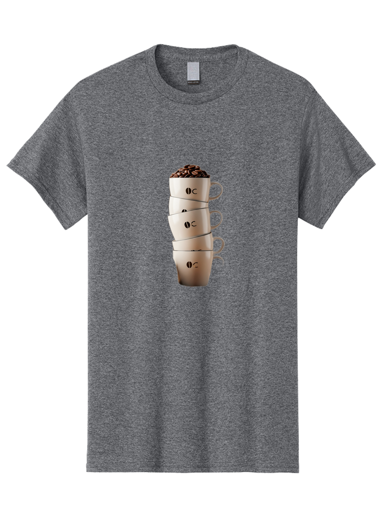 Coffee-Cups-3 Men'S Graphic Tee, 100% Cotton, Comfortable Casual Summer Wear, Machine Washable, Coffee Cups, Coffee Beans, Beige Cups, Stacked Cups, Coffee Logo, Coffee Culture, Morning Coffee, Coffee Break, Coffee Time Baa369