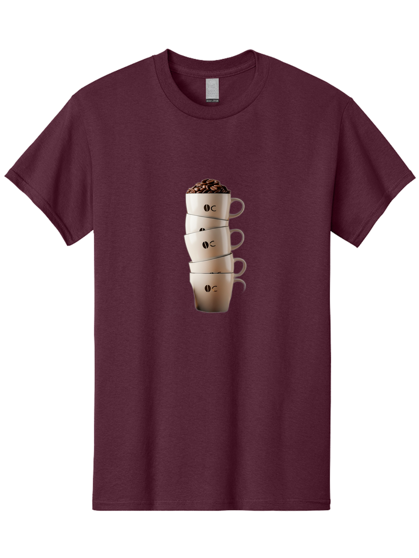 Coffee-Cups-3 Men'S Graphic Tee, 100% Cotton, Comfortable Casual Summer Wear, Machine Washable, Coffee Cups, Coffee Beans, Beige Cups, Stacked Cups, Coffee Logo, Coffee Culture, Morning Coffee, Coffee Break, Coffee Time Baa369