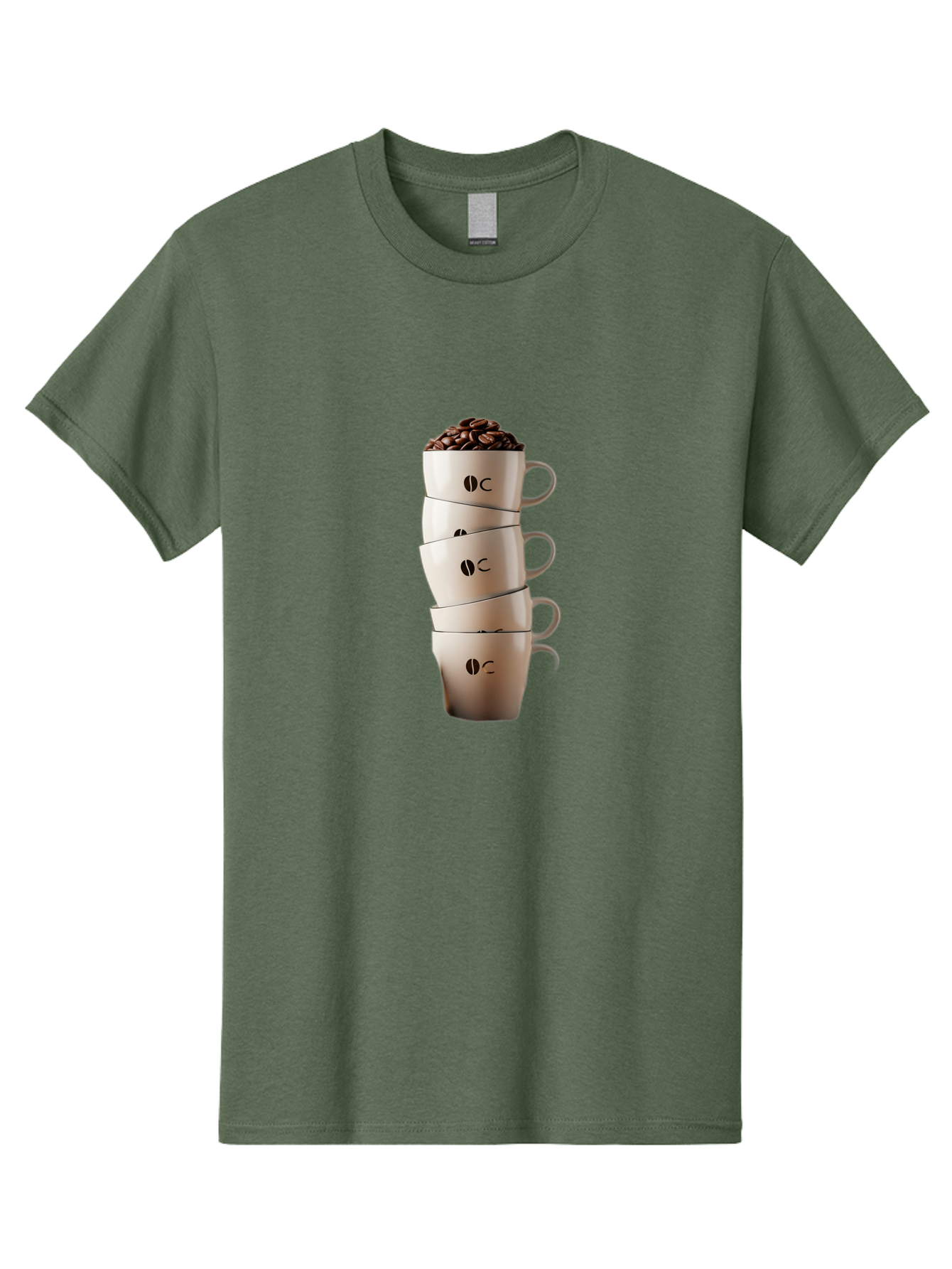 Coffee-Cups-3 Men'S Graphic Tee, 100% Cotton, Comfortable Casual Summer Wear, Machine Washable, Coffee Cups, Coffee Beans, Beige Cups, Stacked Cups, Coffee Logo, Coffee Culture, Morning Coffee, Coffee Break, Coffee Time Baa369
