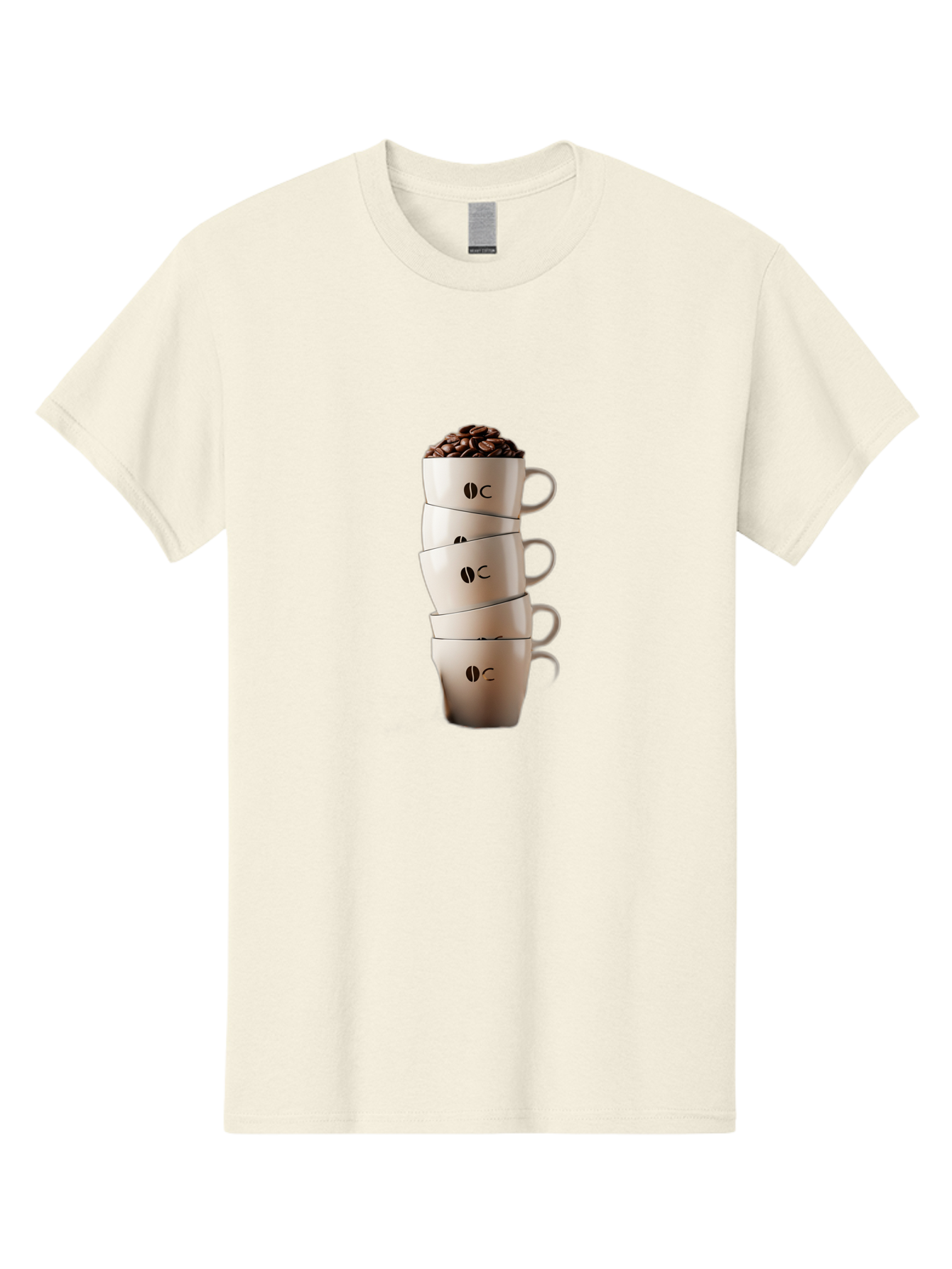 Coffee-Cups-3 Men'S Graphic Tee, 100% Cotton, Comfortable Casual Summer Wear, Machine Washable, Coffee Cups, Coffee Beans, Beige Cups, Stacked Cups, Coffee Logo, Coffee Culture, Morning Coffee, Coffee Break, Coffee Time Baa369
