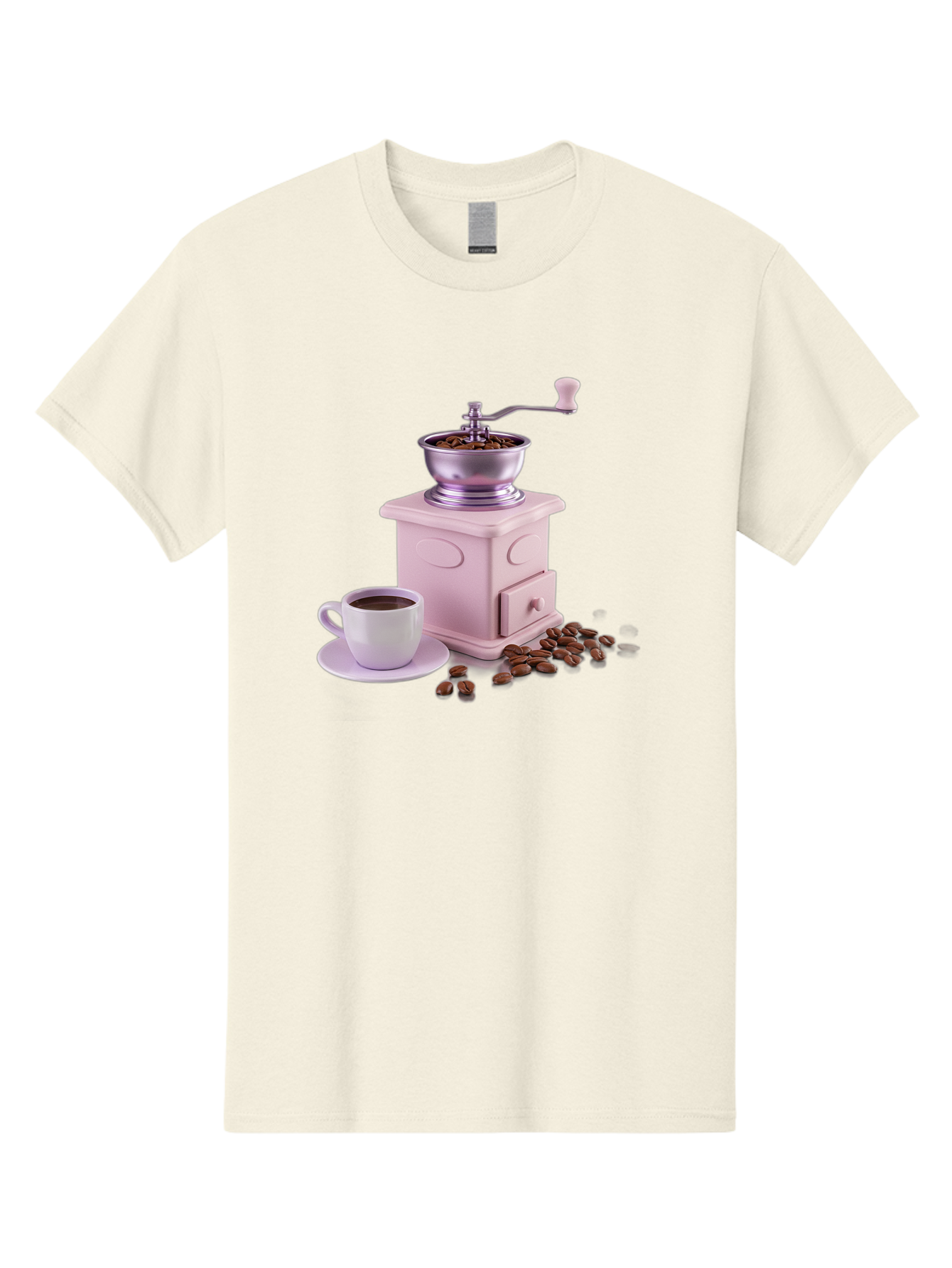 Coffee-Grinder-1 Men'S Graphic Tee, 100% Cotton, Comfortable Casual Summer Wear, Machine Washable, Coffee Grinder, Manual Grinder, Coffee Beans, Freshly Ground Coffee, Coffee Cup, Saucer, Morning Routine, Coffee Lover, Coffee Culture Baa371